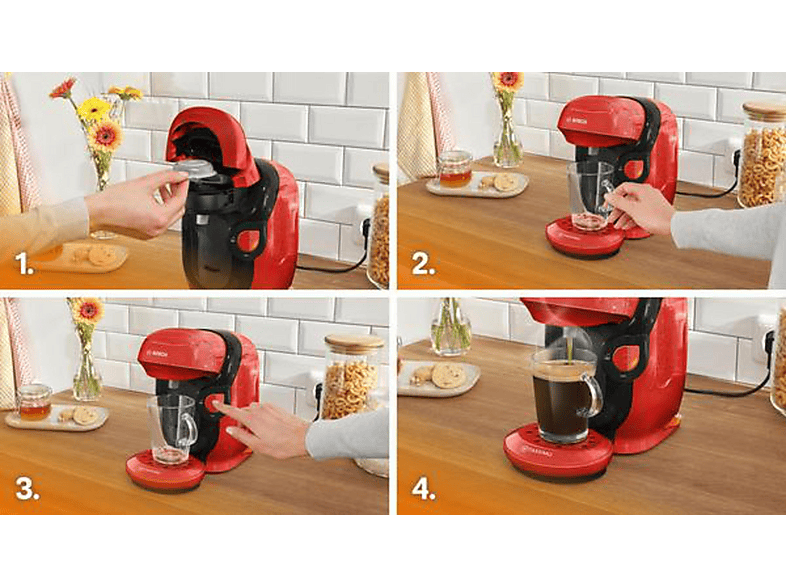 Capsule riutilizzabili per macchina da caffè Bosch Tassimo con coperchi