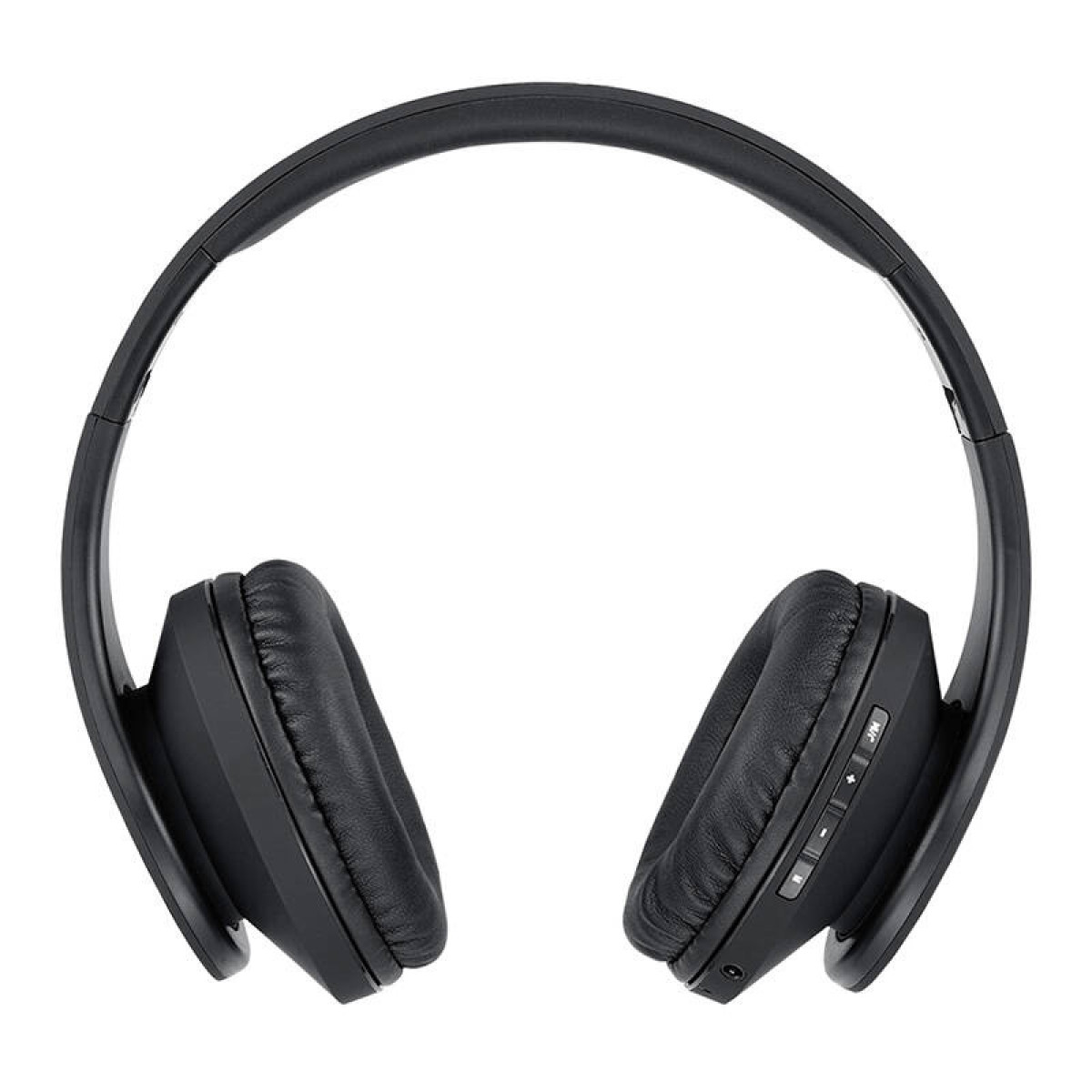 Cuffie over-ear nere, design semplice con pulsanti sul padiglione destro.