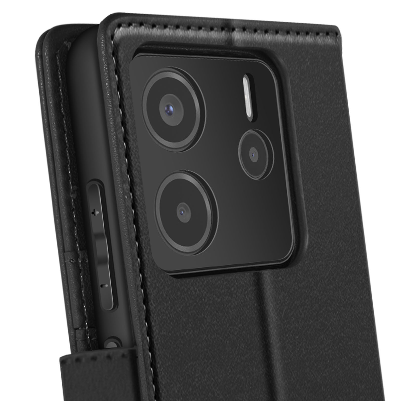 Custodia nera con più lenti della fotocamera.