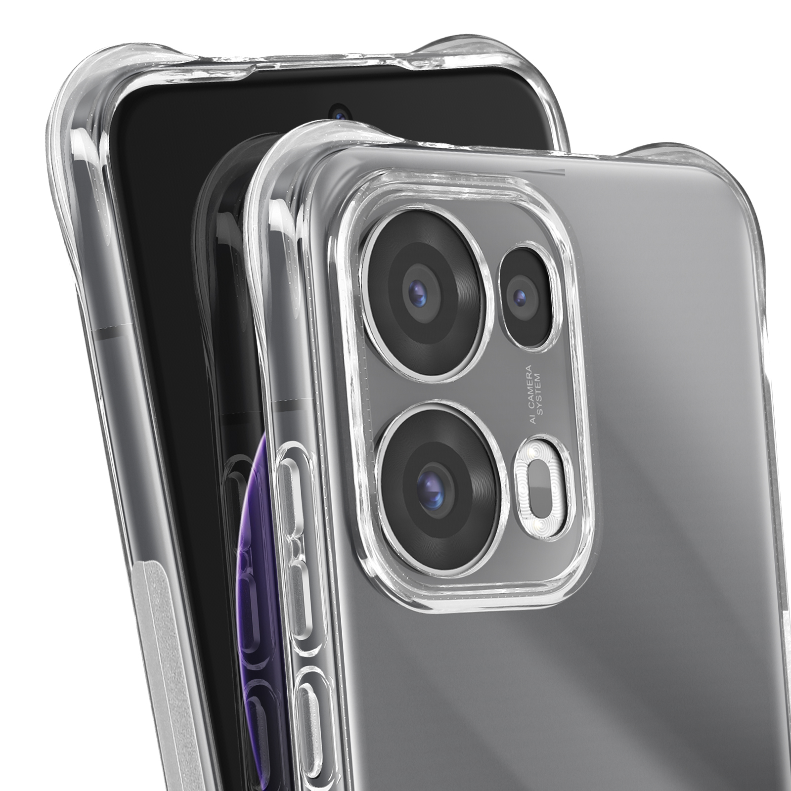 HONLEN Custodia Per OPPO Reno 8T (6.43'') – Silicone Opaco Nero Con Supporto Ad Anello E Calamita