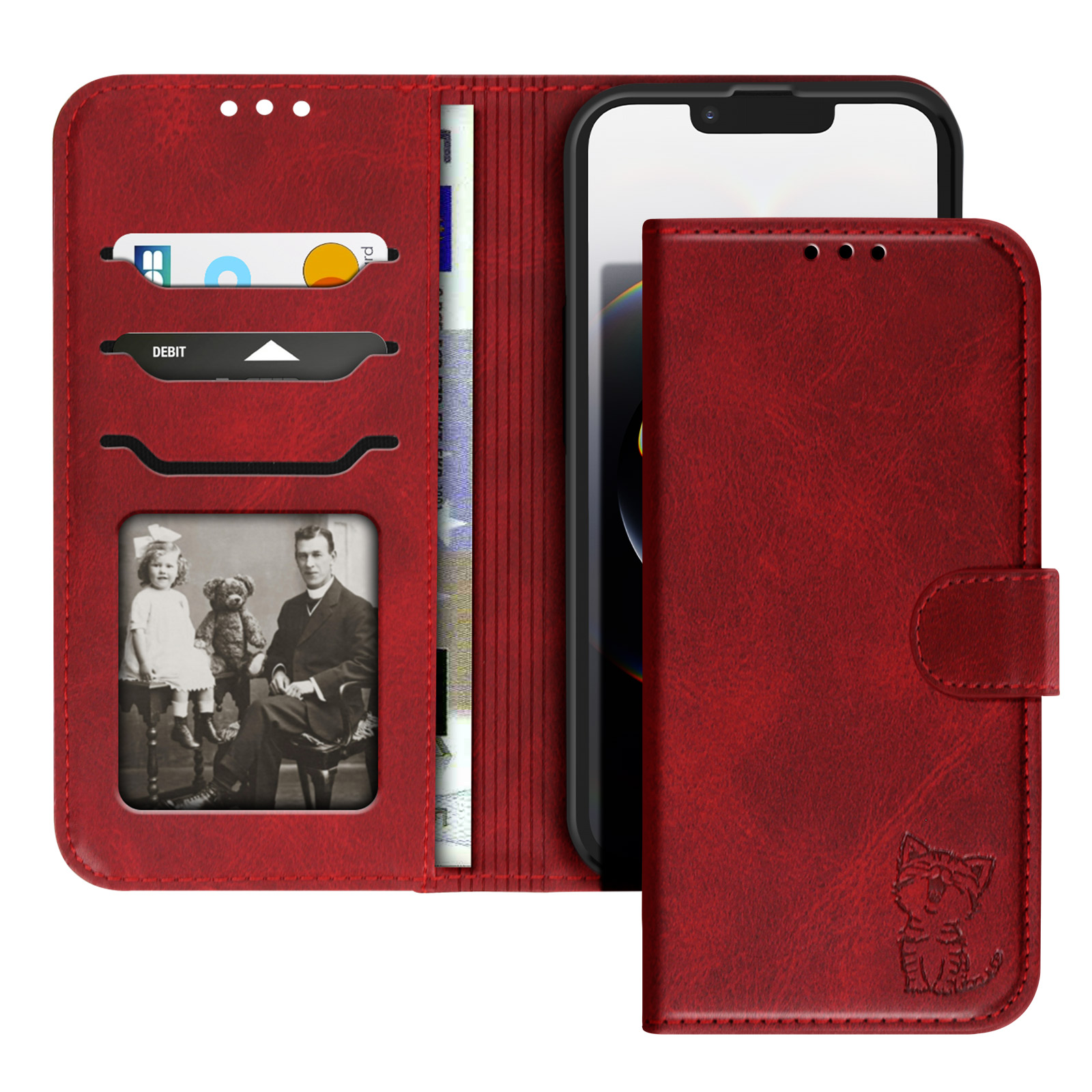TORRO Cover in Pelle Compatibile con iPhone 16 Pro – Custodia a Portafoglio Libro in Pelle Premium con Cavalletto e Slot per Carte (Compatibile con Caricatori Ufficiali MagSafe) - Blu Marino