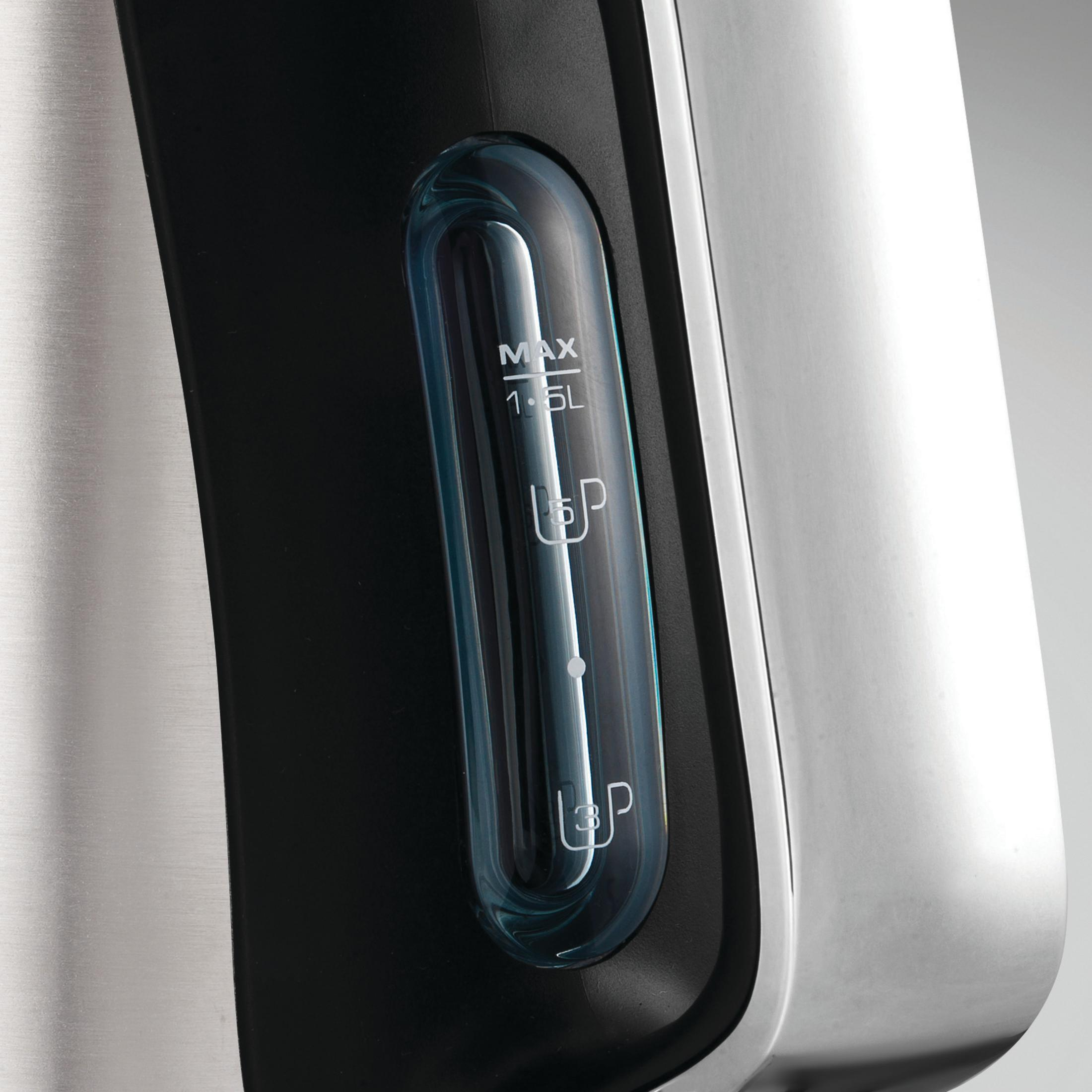 Wskaźnik poziomu wody na czajniku, pokazujący maksymalną linię napełnienia.