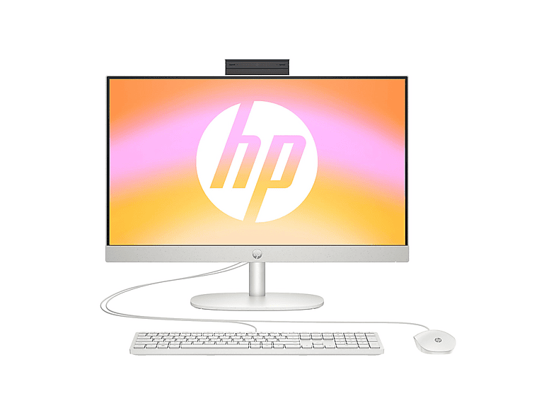 HP 27-CR0301NG FHD R5-7520U/16GB/512GB WHITE, All-in-One PC mit 27 Zoll Display, AMD Ryzen™ 5 Prozessor, 16 GB RAM, 512 GB SSD, Weiß