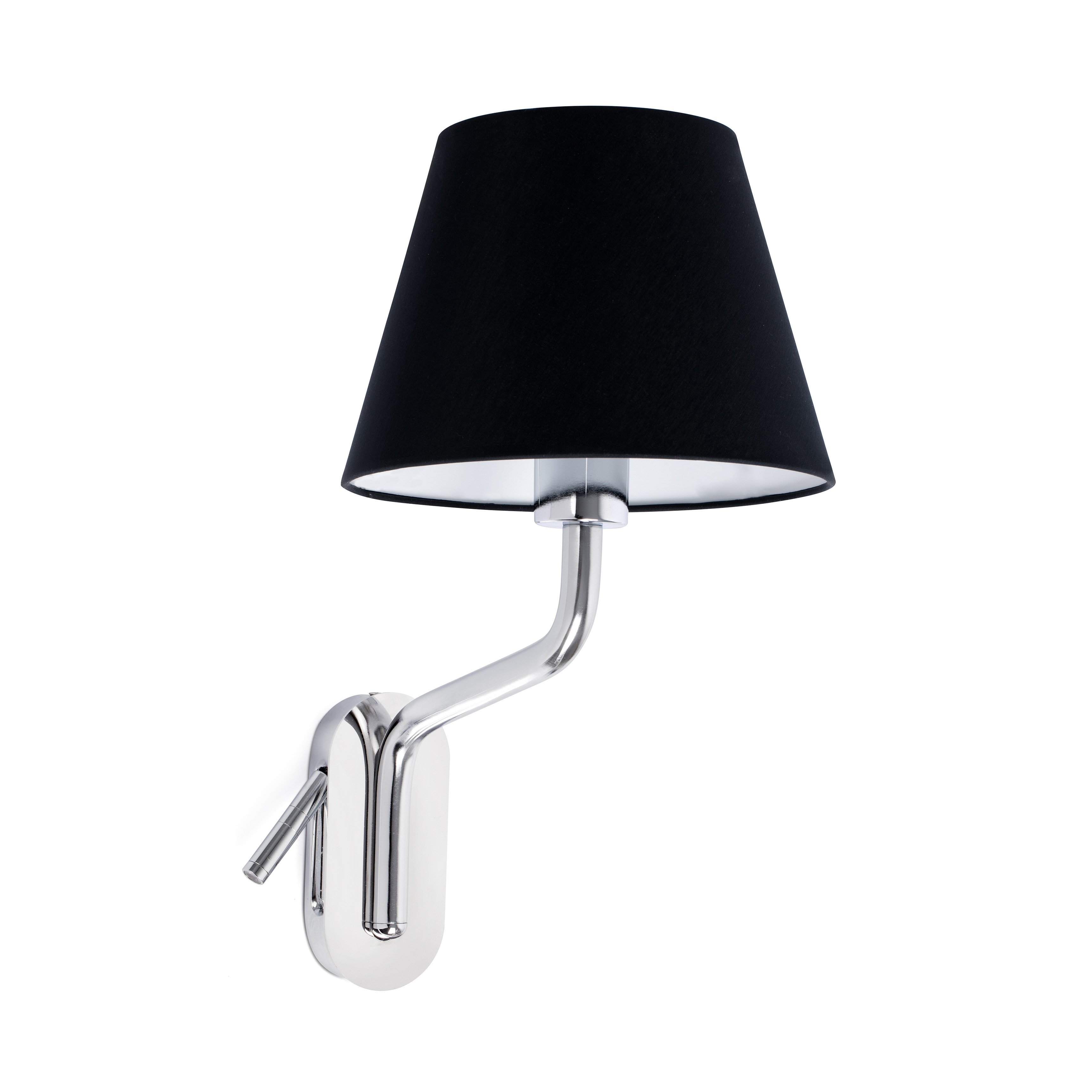 Una lampada bianca a forma di ciottolo, liscia e arrotondata, che si riflette su una superficie bianca.