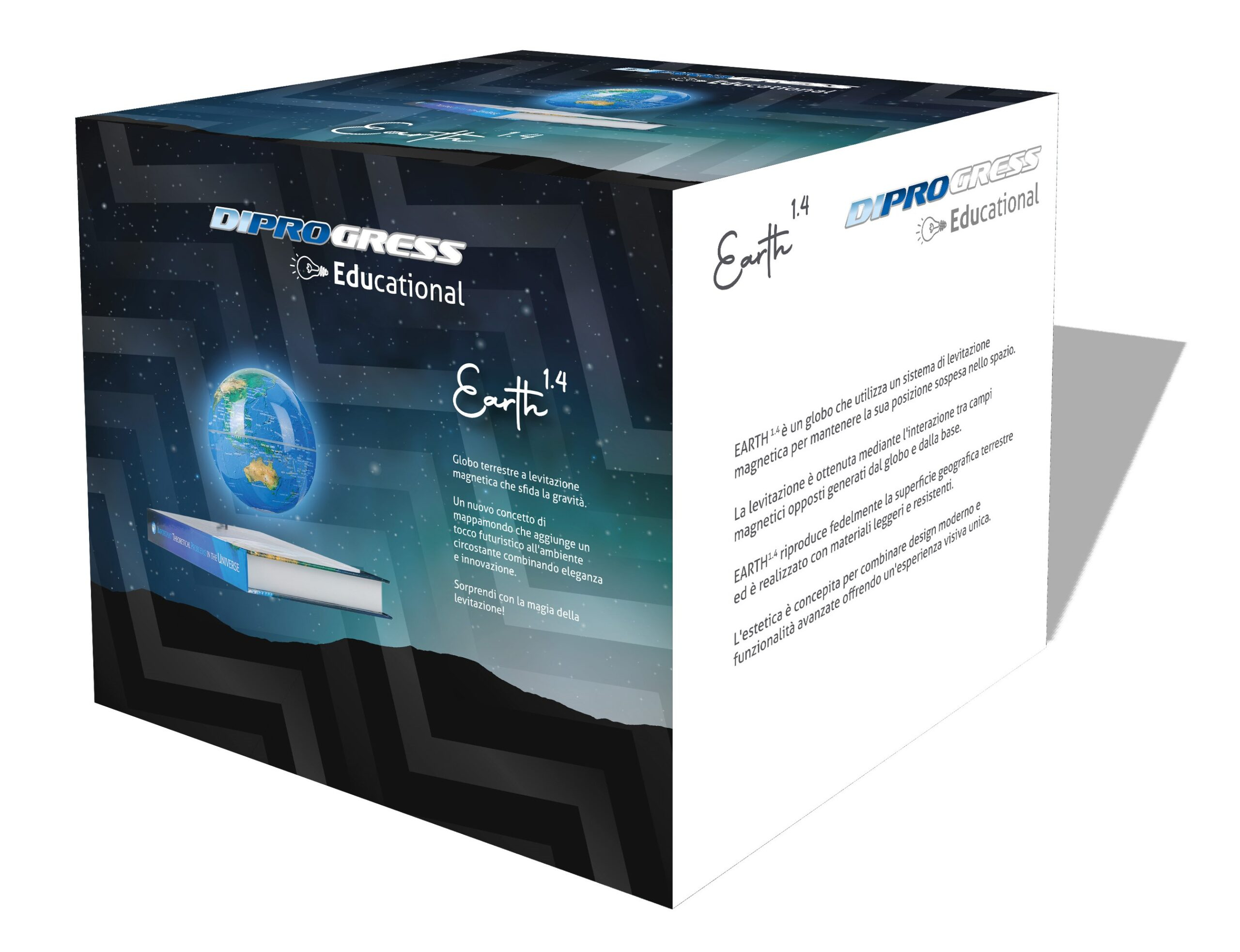 Una caja con texto e imágenes de un globo. La marca es DiProgress Educational.