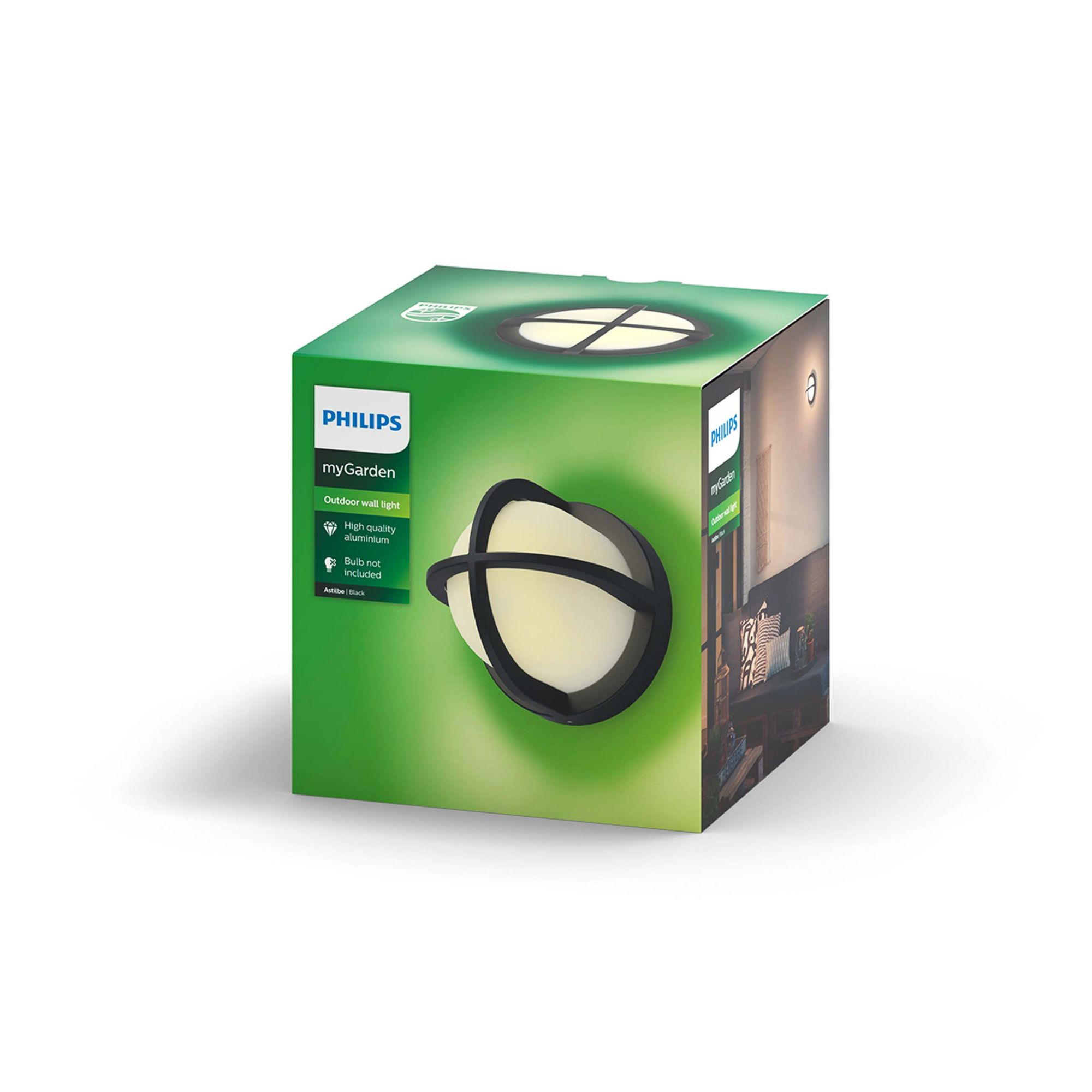 Grüne und schwarze Philips myGarden Box, Wandleuchtenbild.