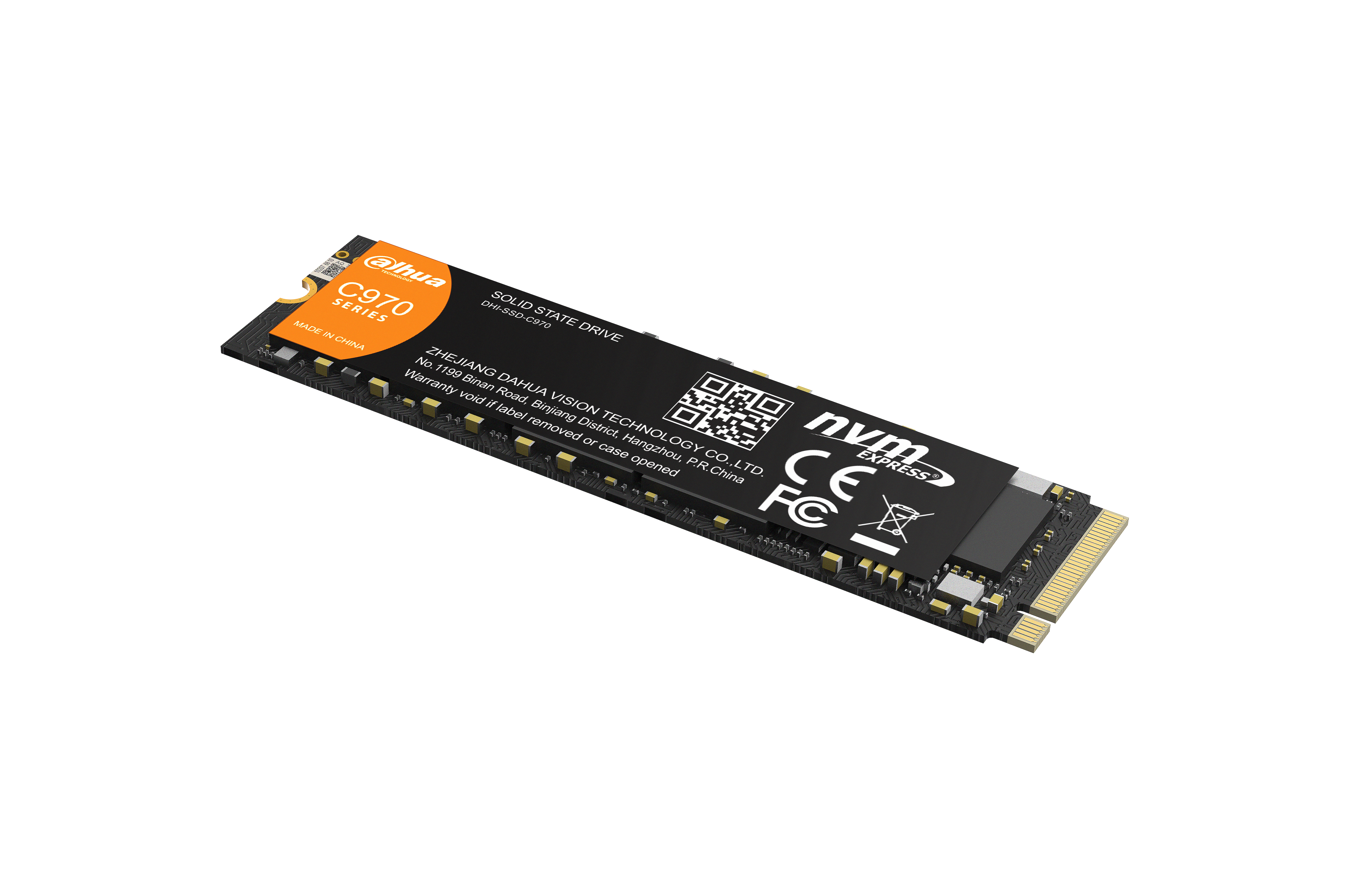 Dysk SSD Dahua C970 Series na białym tle, widziany z góry pod kątem.