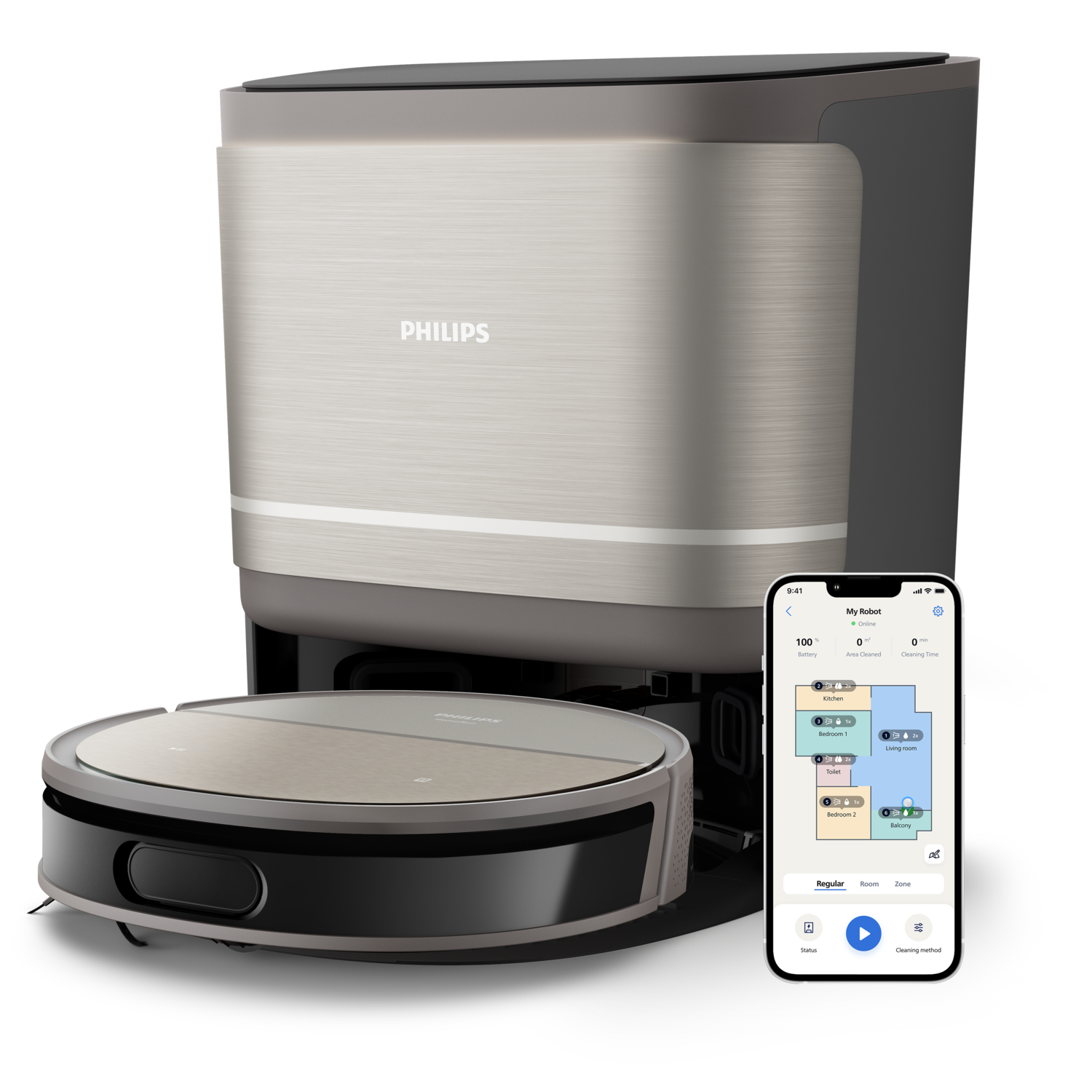 PHILIPS HomeRun 9000 XU9100/10 Robot Süpürge Siyah