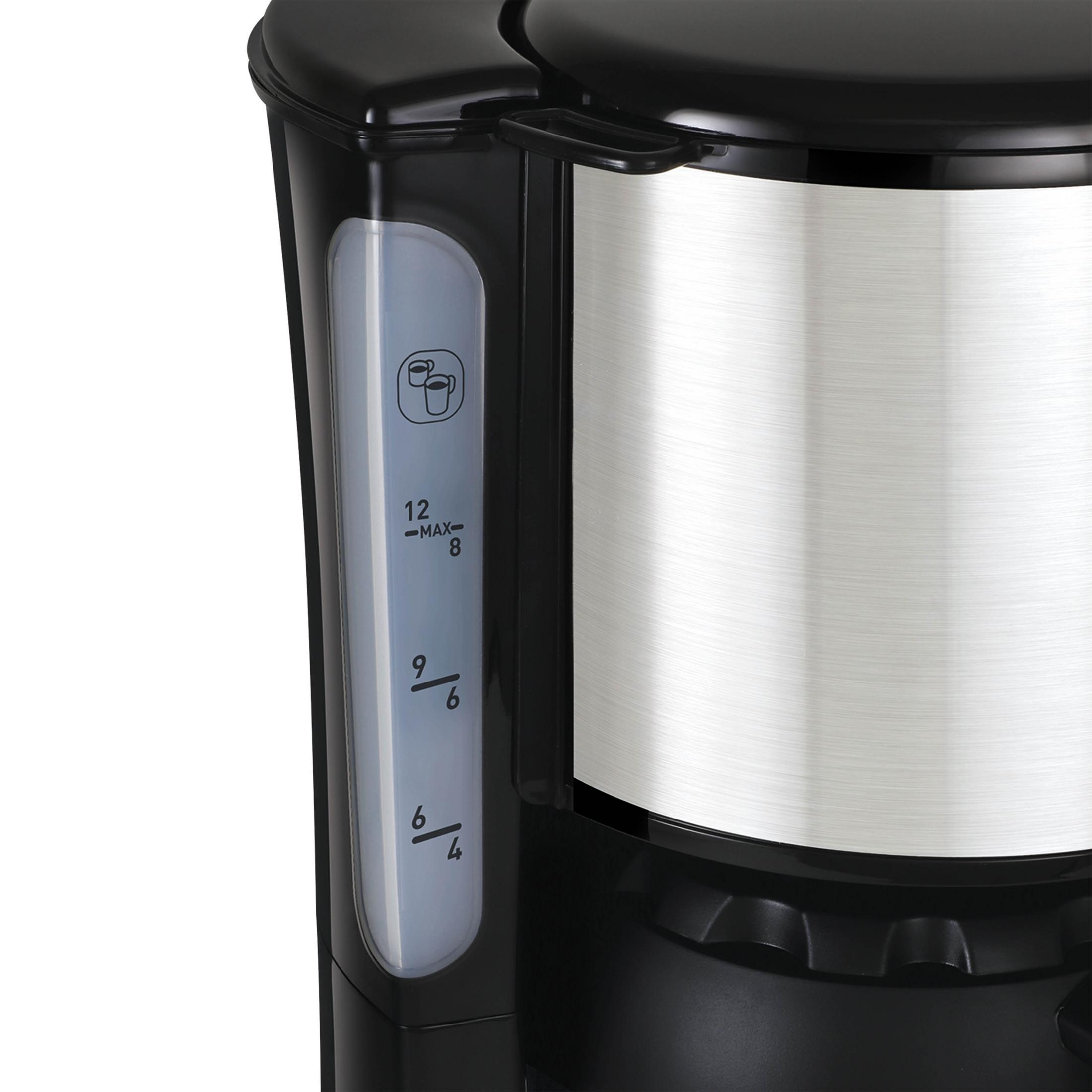Wskaźnik poziomu wody w ekspresie do kawy z podziałką, pokazujący 6-12 filiżanek.