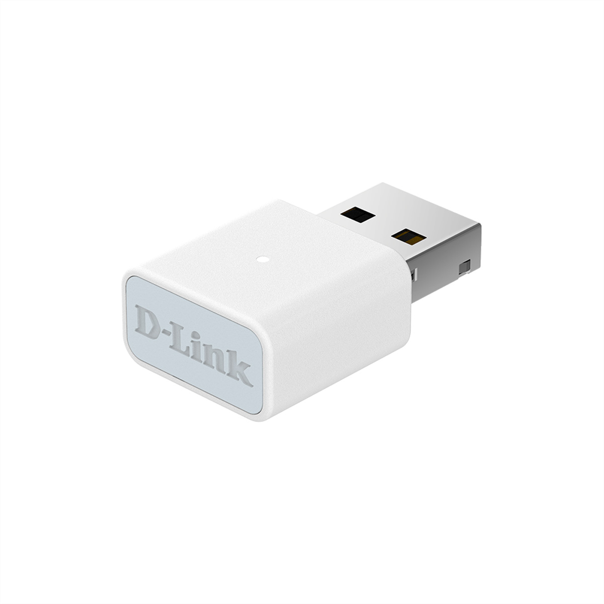 Ein weißer D-Link USB-WLAN-Adapter ist abgebildet.