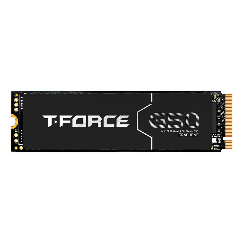 Czarny dysk SSD z marką T-FORCE G50. To dysk SSD M.2 2280 PCIe NVMe.