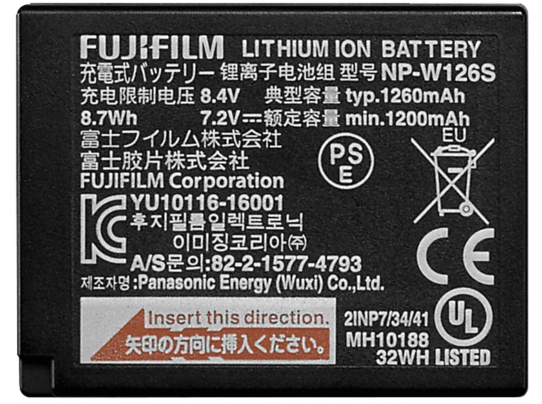 Caricabatterie Originale Fujifilm BC-W126S Per Batterie NP-W126S E NP-W126 – Alimentazione 100-240V