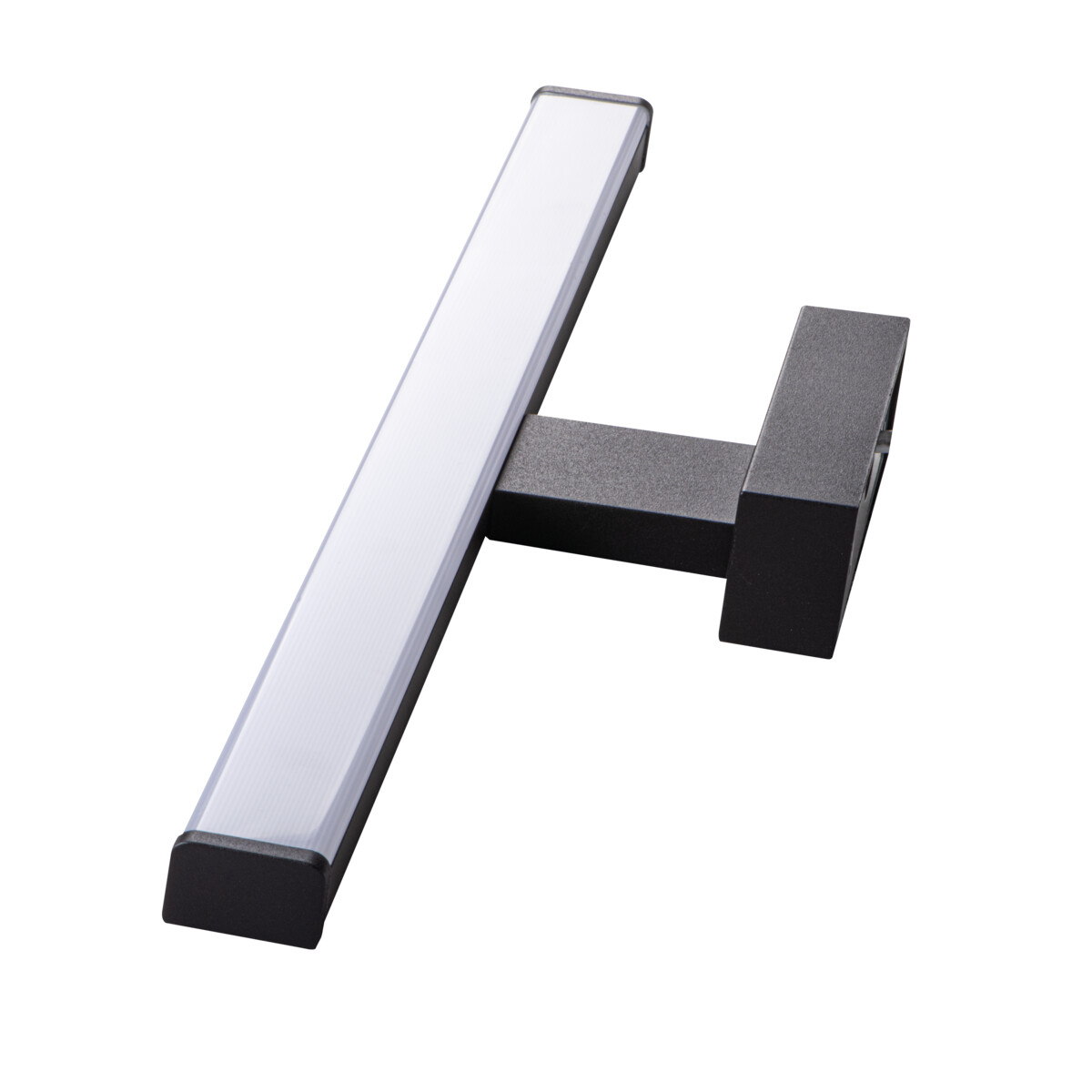 Lámpara de pared blanca y negra con luz larga.