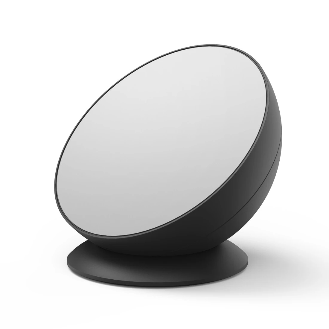 Czarny, jajowaty obiekt z białym ekranem na czarnej podstawie.