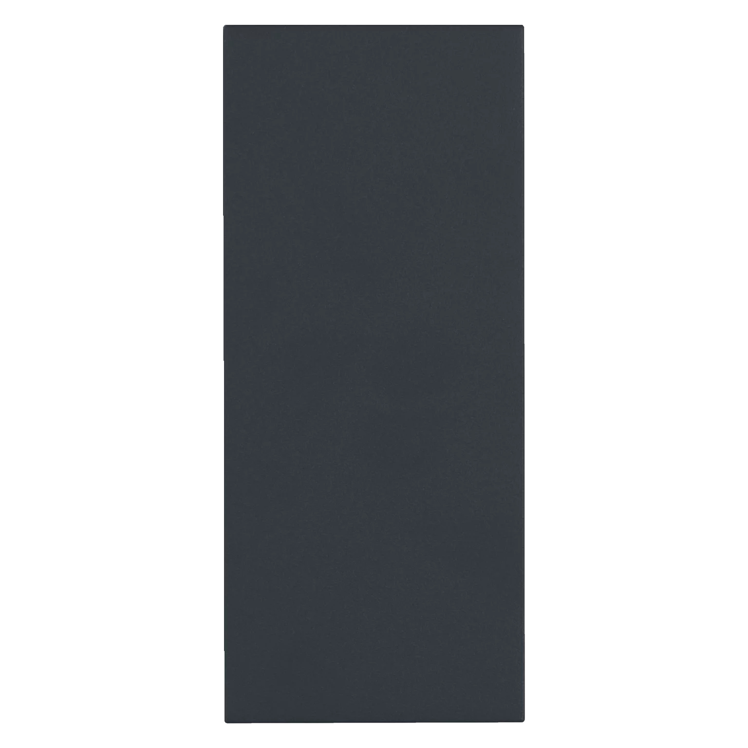 Solidny, ciemnoszary prostokąt. Tło jest jednolicie białe.