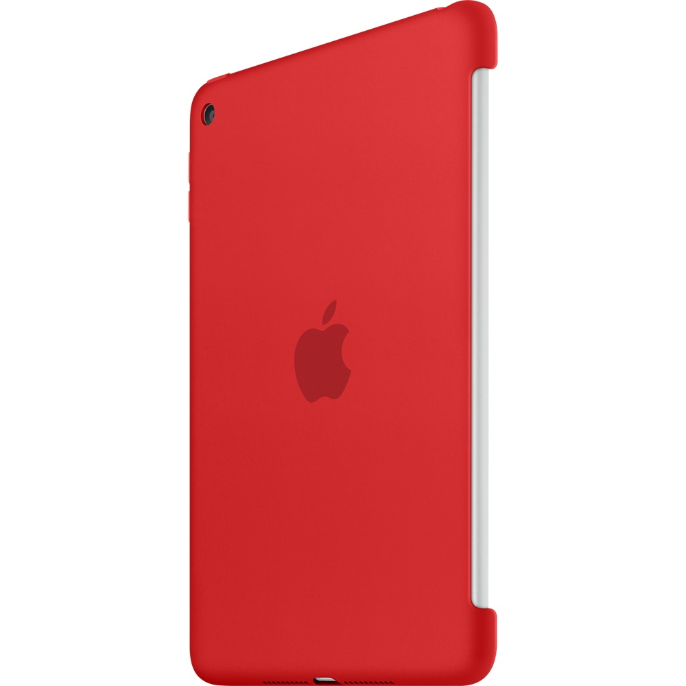 iPad rosso con custodia rossa. Il logo Apple è visibile sul retro. La custodia avvolge il dispositivo.