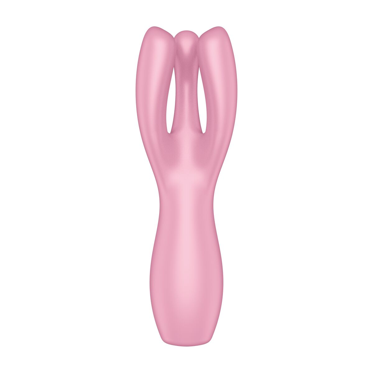 Juguete sexual rosa con una cabeza de tres puntas.