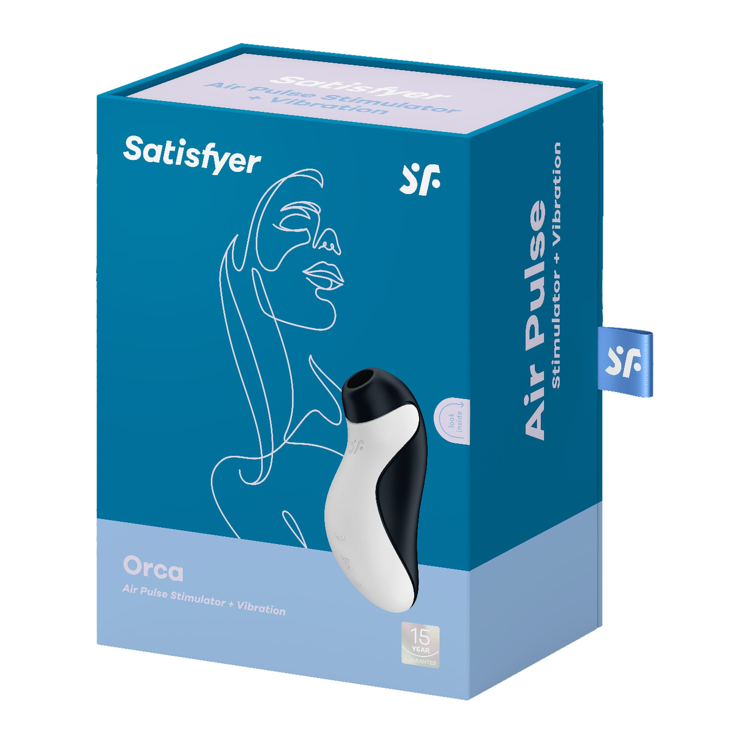 Caja de Satisfyer Orca Estimulador de Pulso de Aire + Vibración.