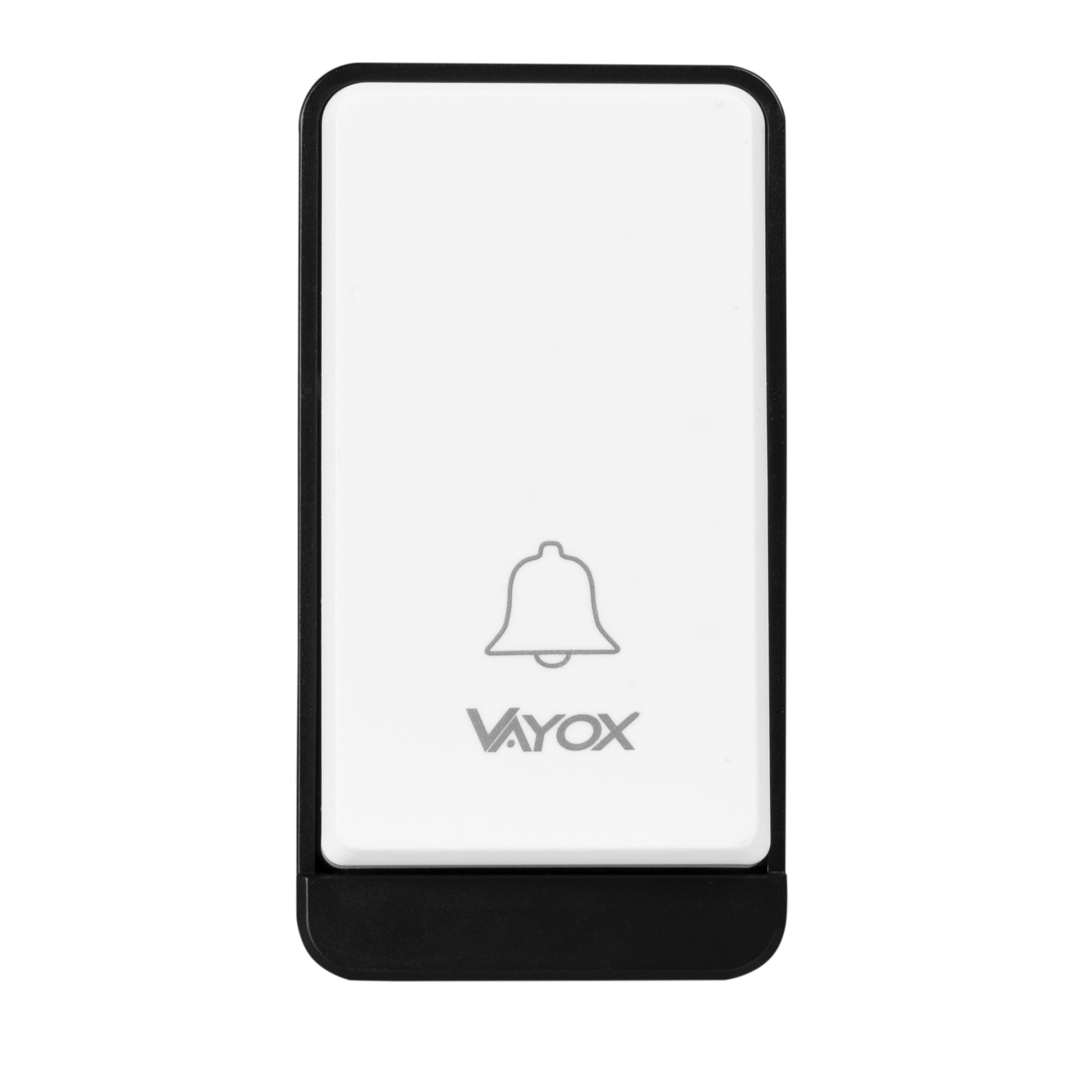 Biało-czarny dzwonek z ikoną dzwonka, na białym tle.