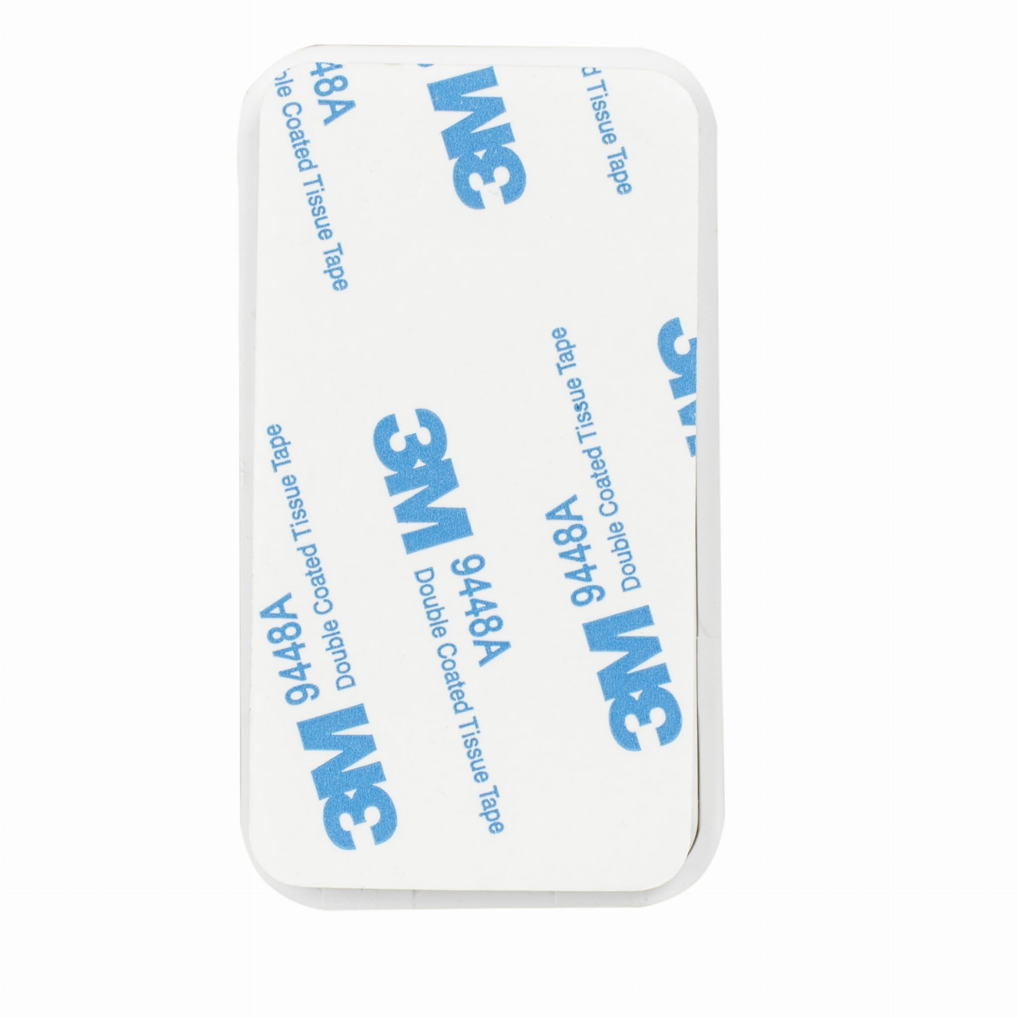 Trzy paski taśmy dwustronnej 3M. Białe tło. Produkt jest nowy i zapieczętowany.