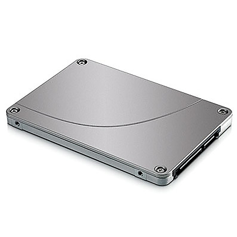Silbernes SSD-Laufwerk mit Schraubköpfen. Angesicht. Weißer Hintergrund.