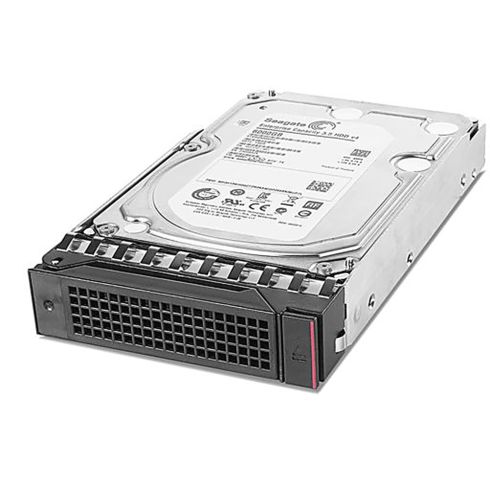 Un disco rigido Seagate argentato su sfondo bianco. Ha una parte anteriore nera con un motivo a griglia.
