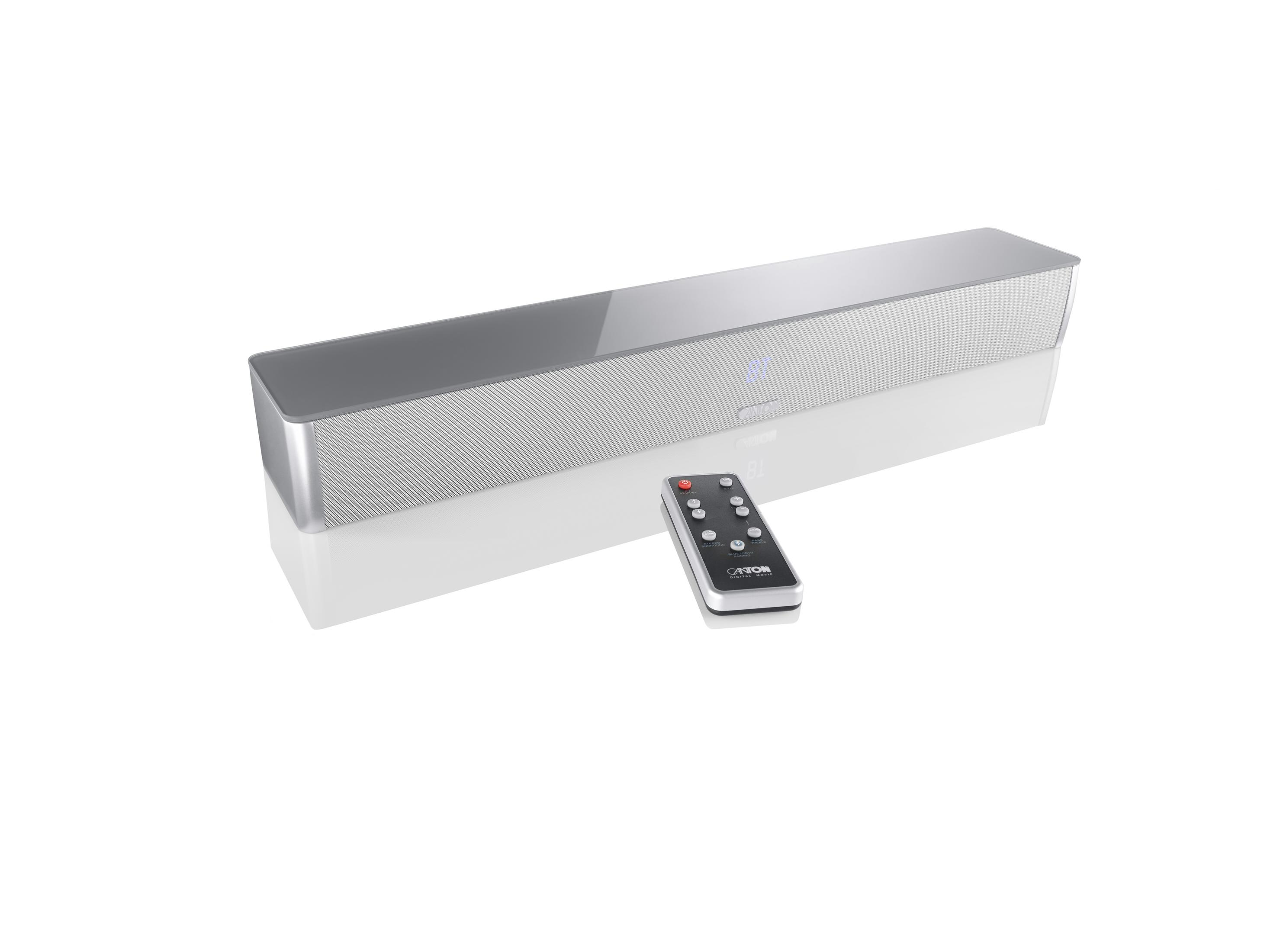 Ein SmartTV-Bildschirm, der eine Benutzeroberfläche mit App-Symbolen, Videovorschauen und einem Wetter-Widget anzeigt.