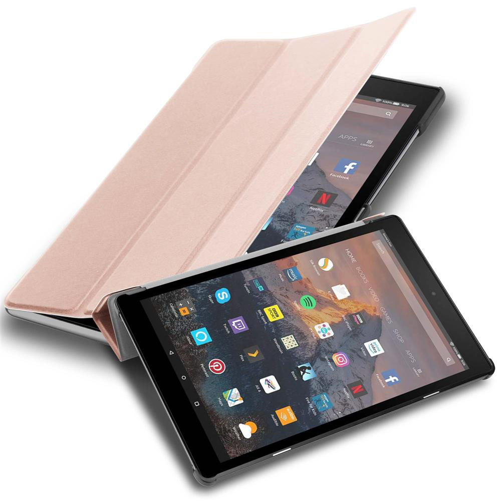 Zwei Tablets mit Hüllen. Eines ist offen und zeigt den Bildschirm. Das andere ist geschlossen.