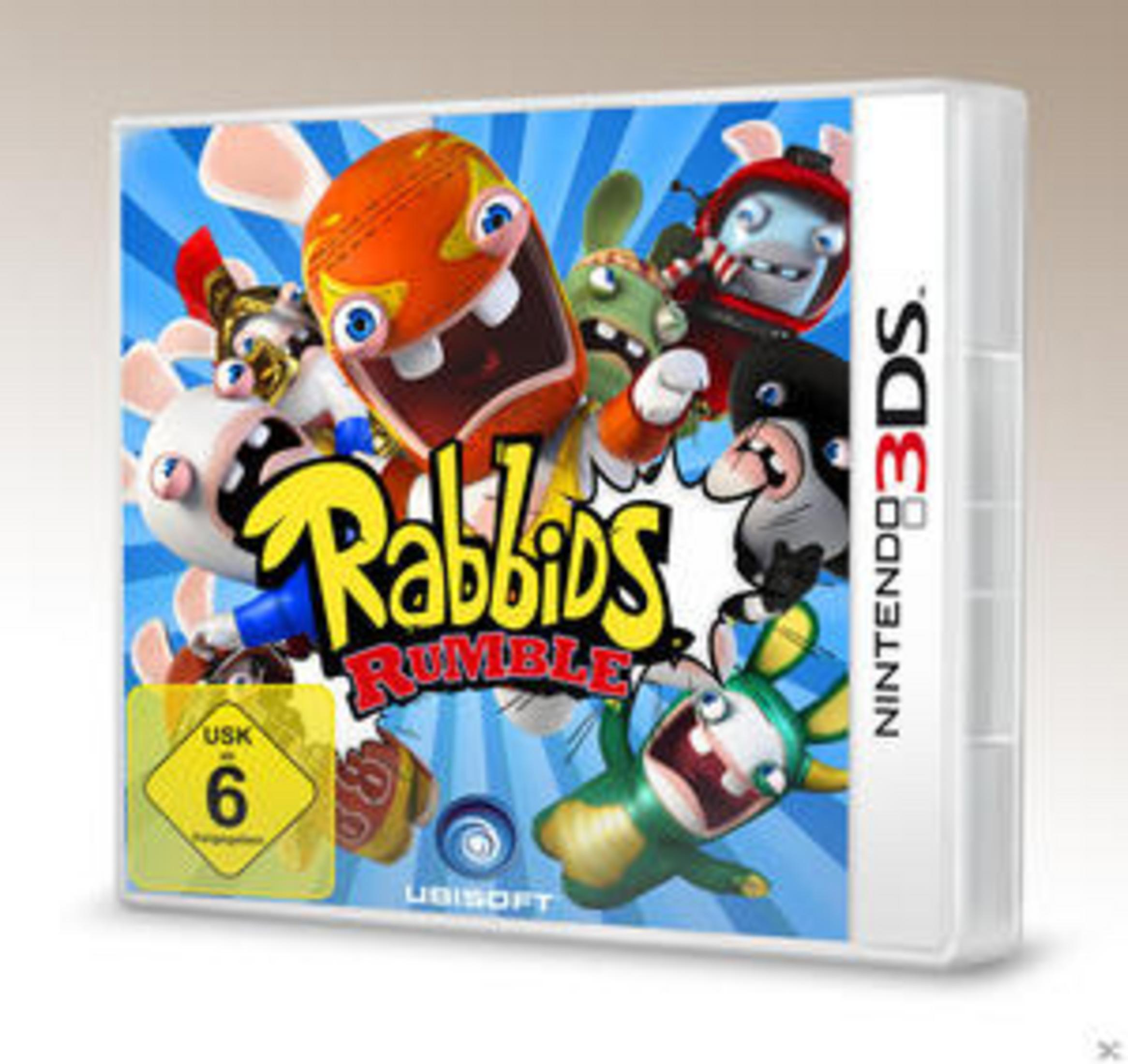 Ein Videospiel-Cover für Nintendo 3DS. Das Cover zeigt Zeichentrickfiguren und den Spieletitel.