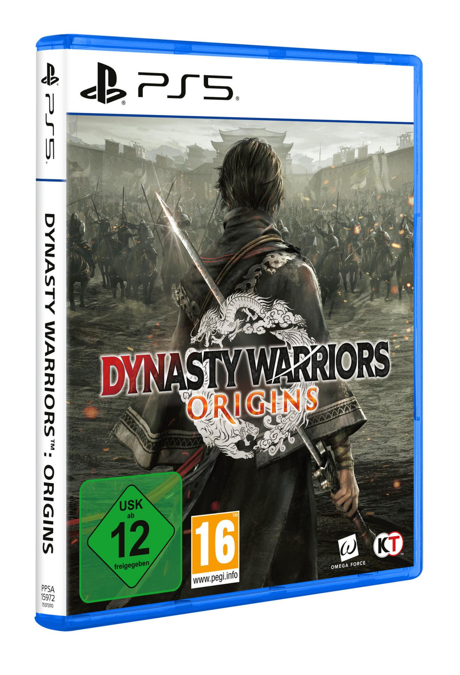 PlayStation 5 Spielhülle für Dynasty Warriors: Origins, mit einem Krieger mit Schwert.