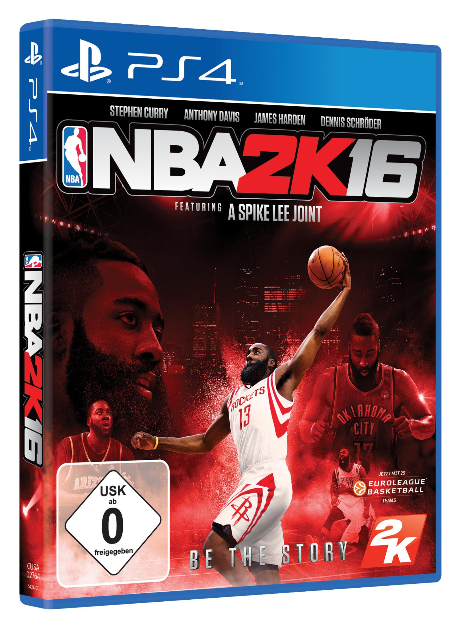 PS4 NBA 2K16 Spielhülle. Mit James Harden und anderen Spielern. Be the Story.