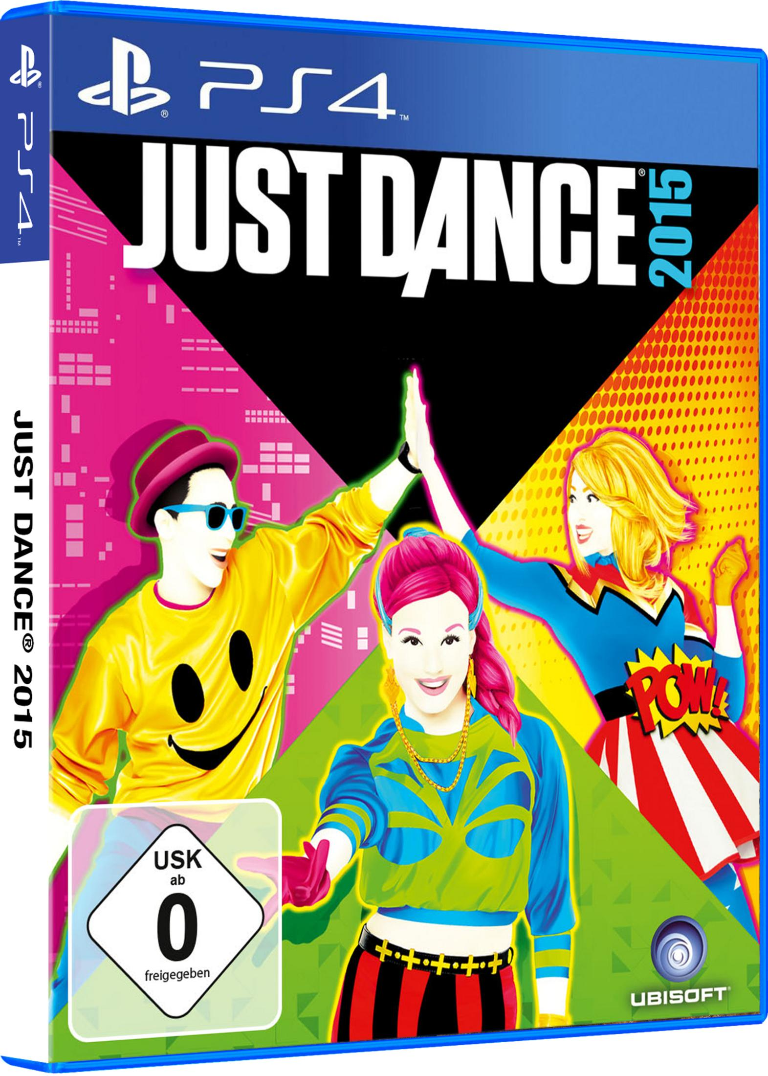 Spielcover von Just Dance 2015 mit tanzenden Charakteren.