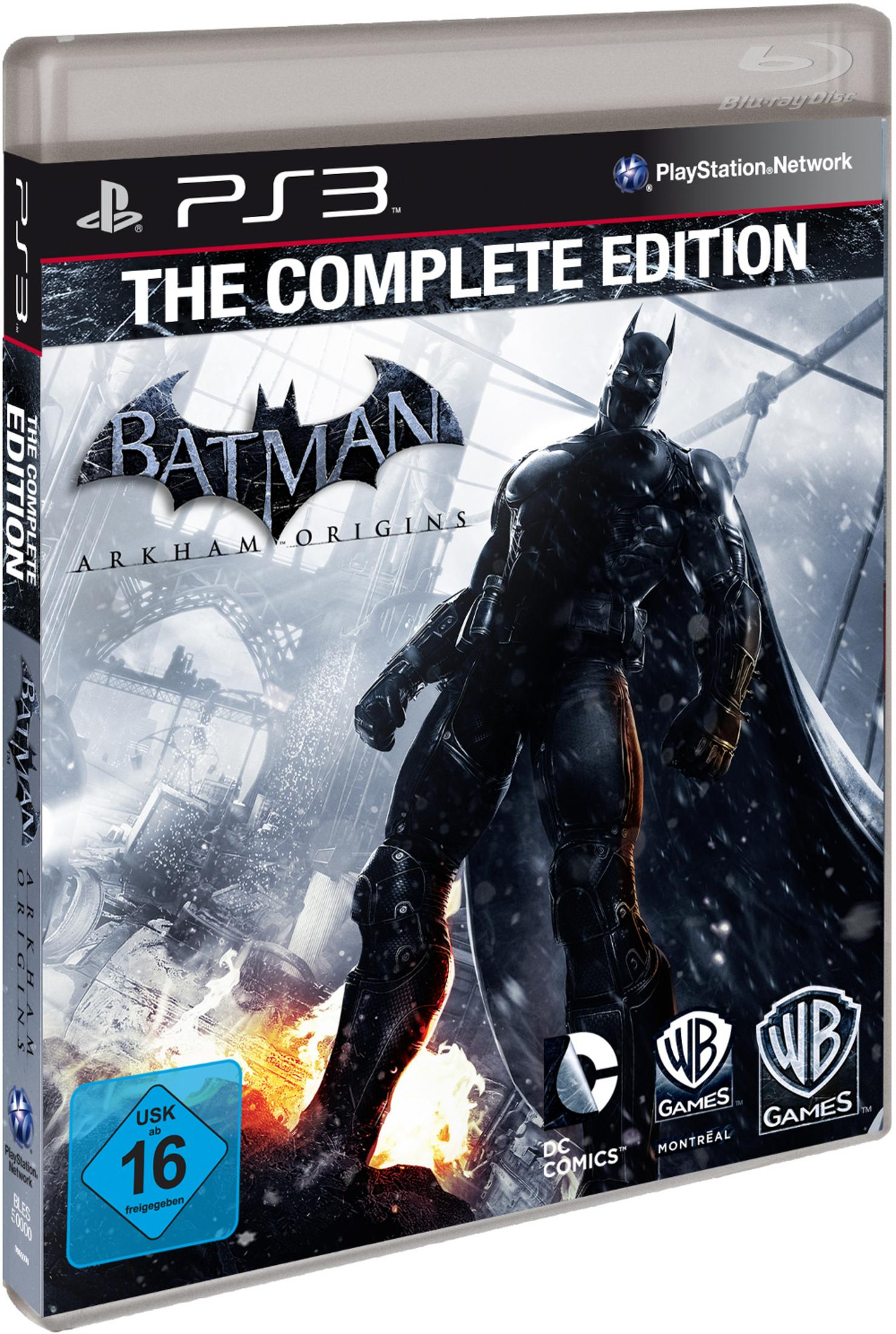 Batman: Arkham Origins Spielcover mit Batman-Figur.