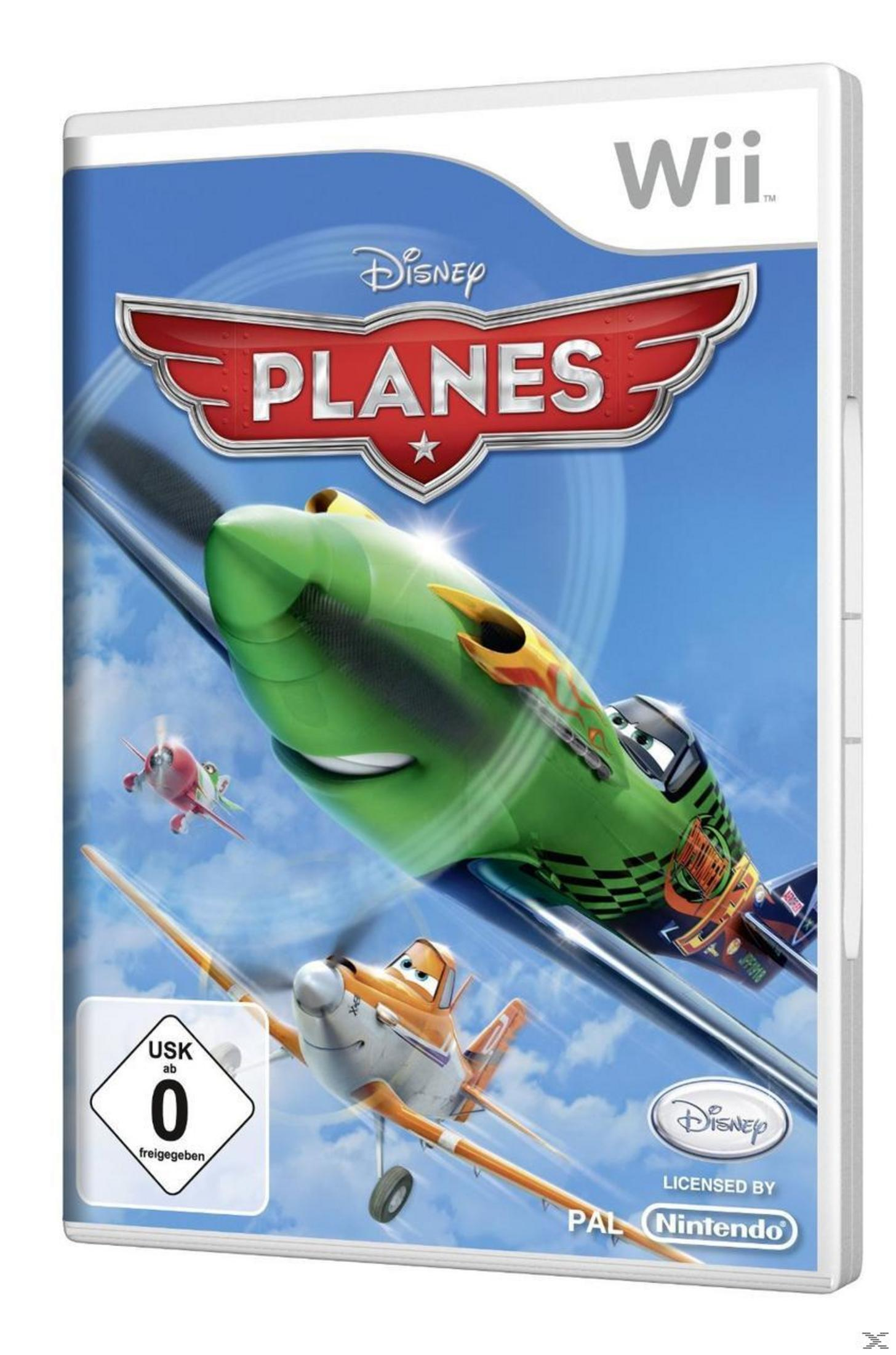 Videospielhülle für Disney Planes auf Wii, mit Flugzeugen am Himmel.