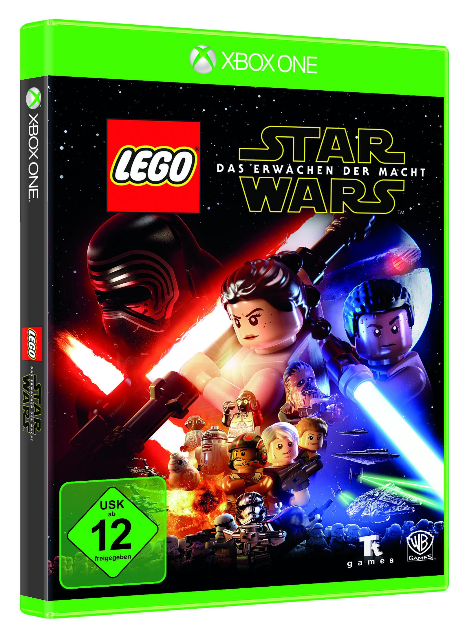 XBOX ONE LEGO Star Wars Spielbox-Art. Mit Charakteren und LEGO-Figuren aus dem Film, mit dem Spieltitel.