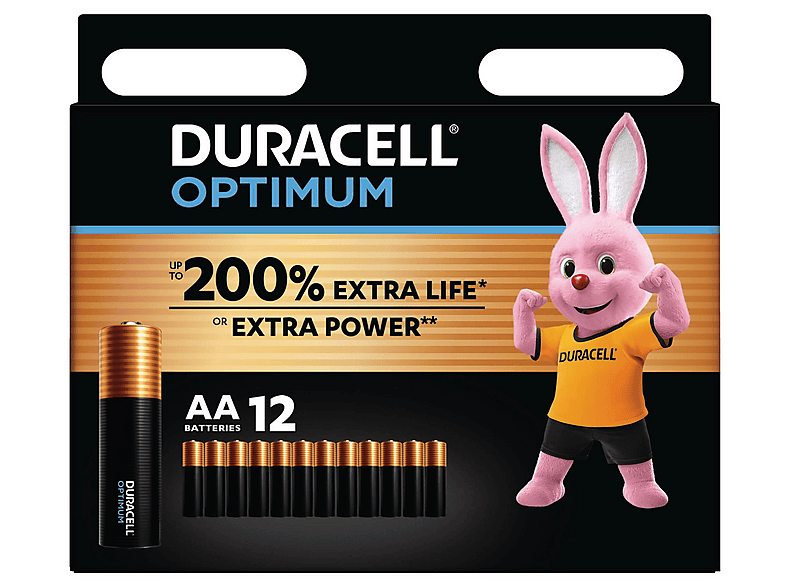 DURACELL OPTIMUM 12AA AA (Alkaline) Batterie, Alkaline, 1.5 Volt 12 ...