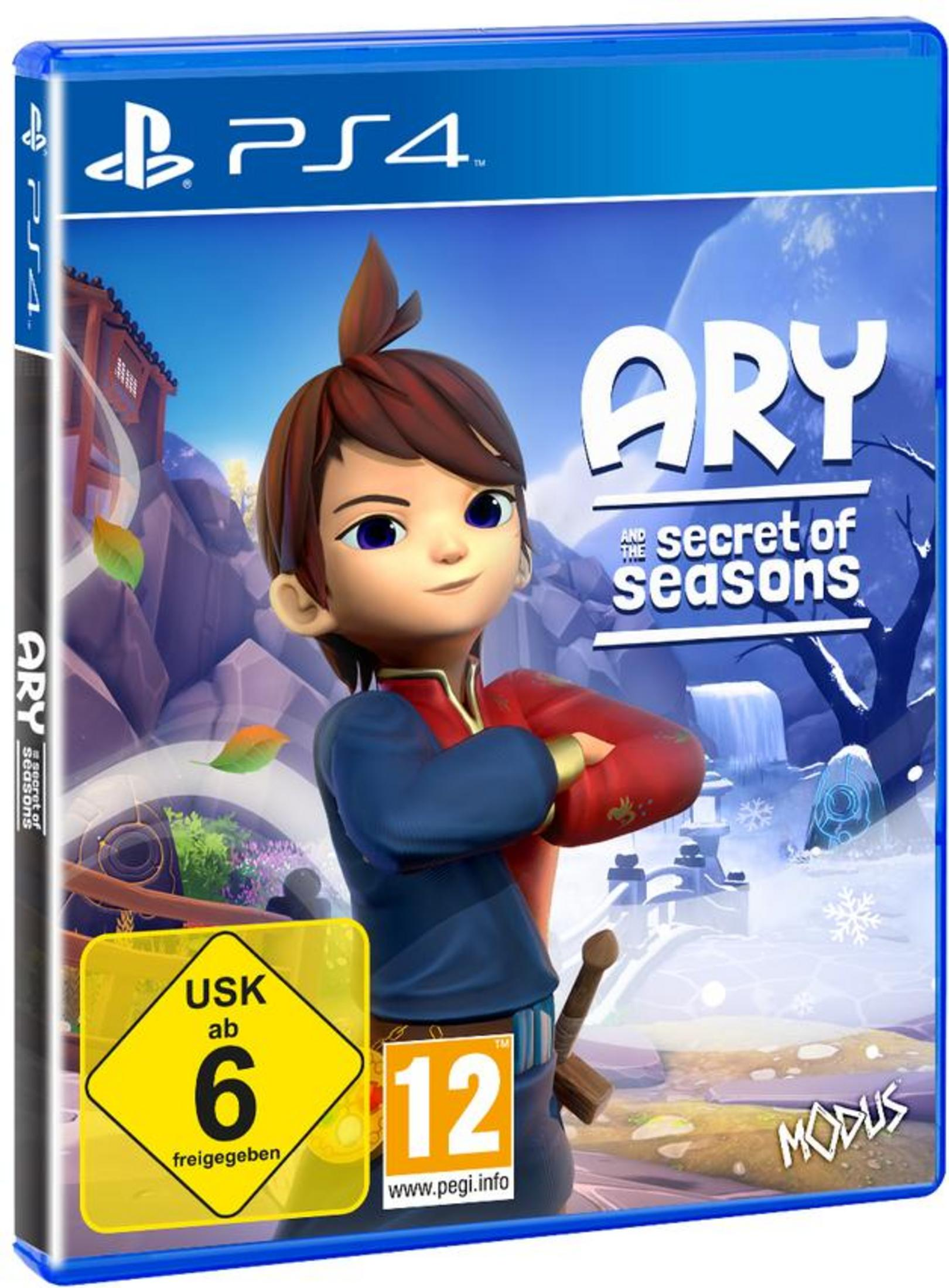 PS4-Spielhülle für "ARY and the secret of seasons". Ein Cartoon-Junge ist auf dem Cover.