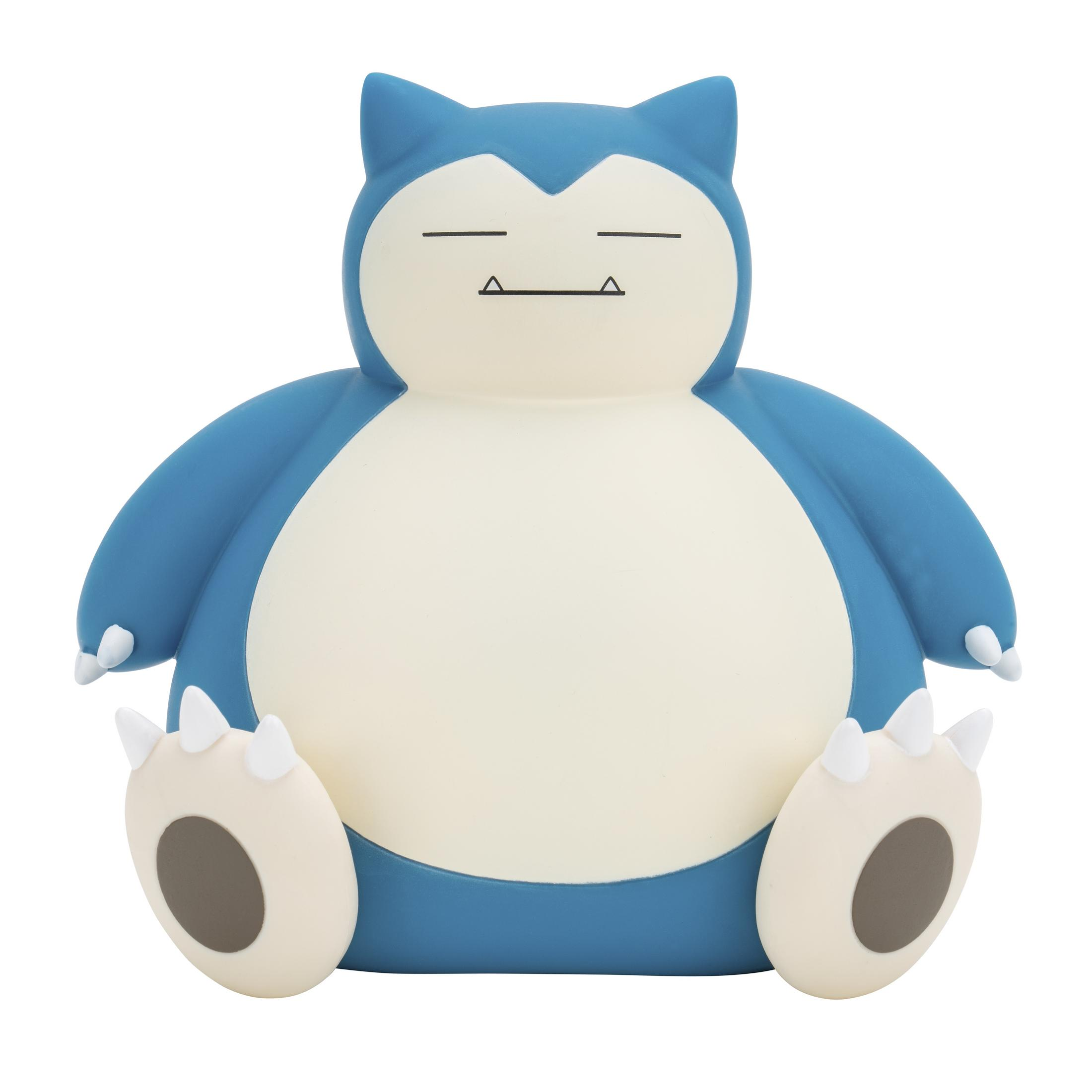 Eine blaue Snorlax-Figur. Es ist ein großes, schlafendes Pokémon mit geschlossenen Augen und weißem Bauch.