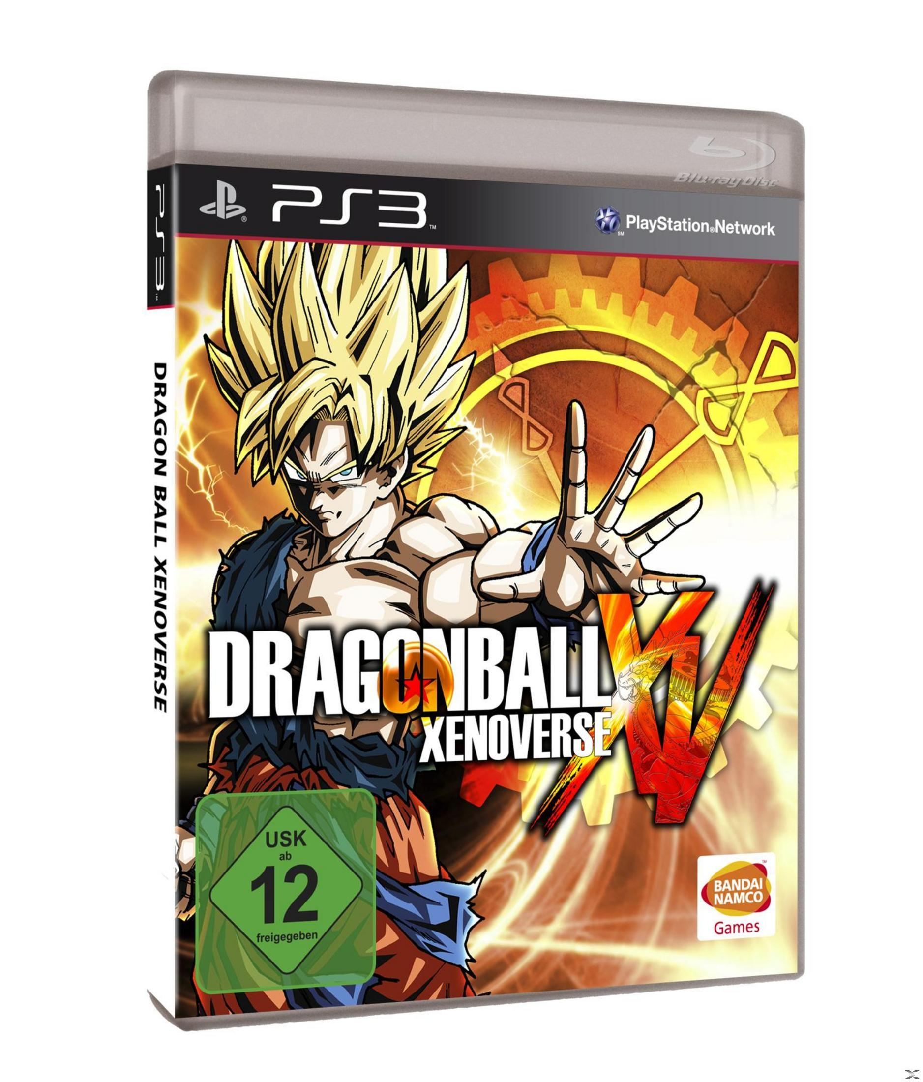 Dragon Ball Xenoverse XIV PS3-Spielhülle. Enthält Goku mit gelben Haaren und rotem Logo.