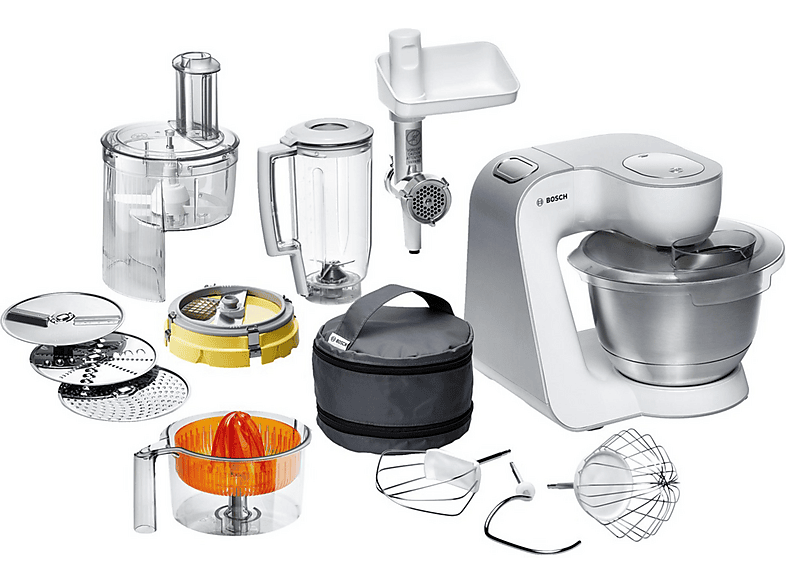 BOSCH MUM 54251 WEISS/SILBER Küchenmaschine Weiß (900 Watt, 3.9 l)