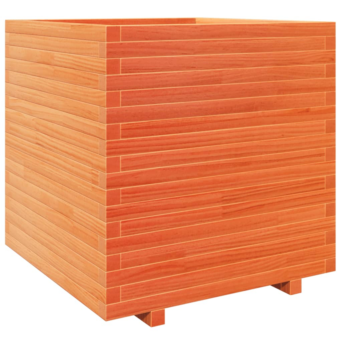 Großer Pflanzkasten aus Holz mit Mehrfach-Planken-Design.
