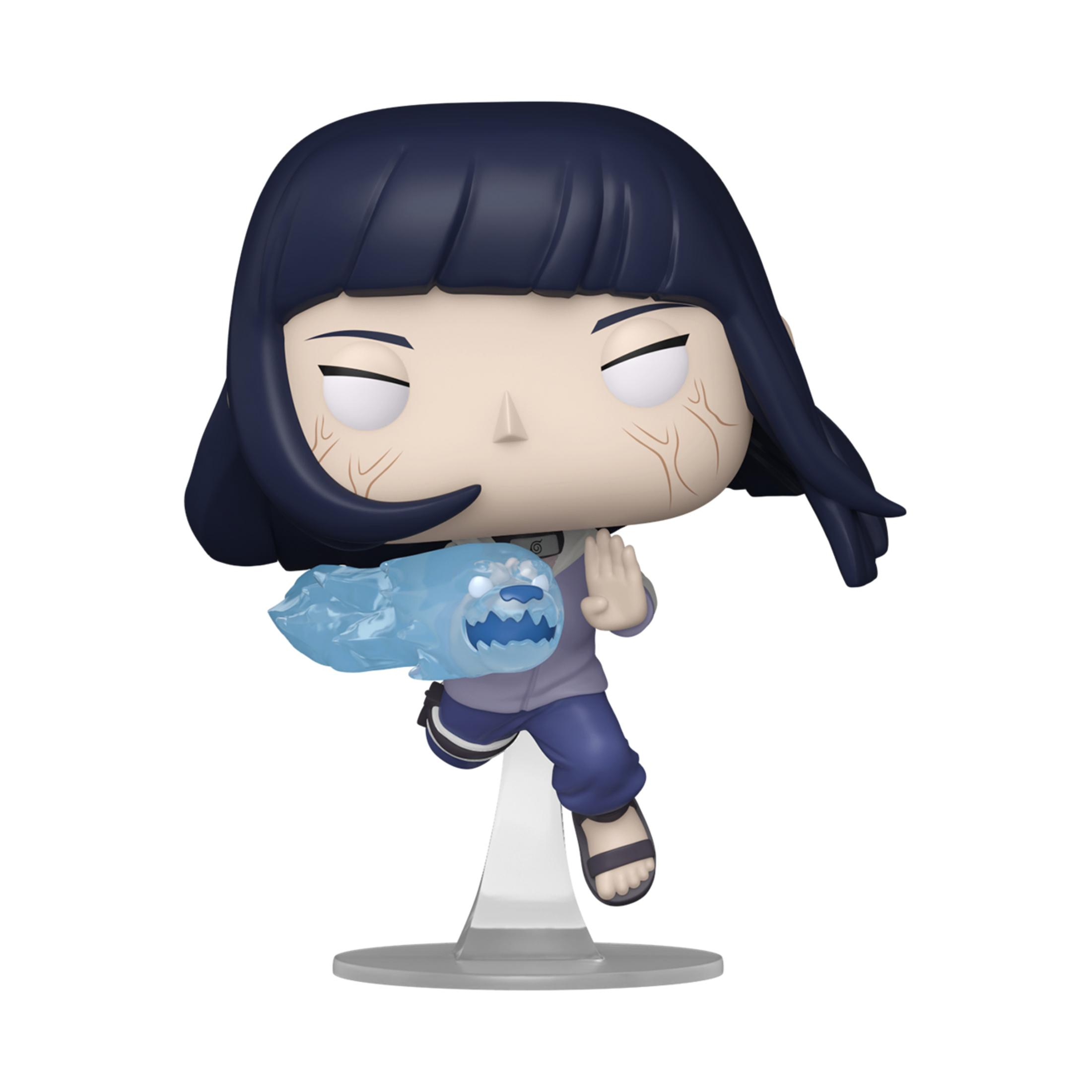 Hinata Hyuga Funko Pop figure. She has black hair and blue outfit, with a blue energy blast.
