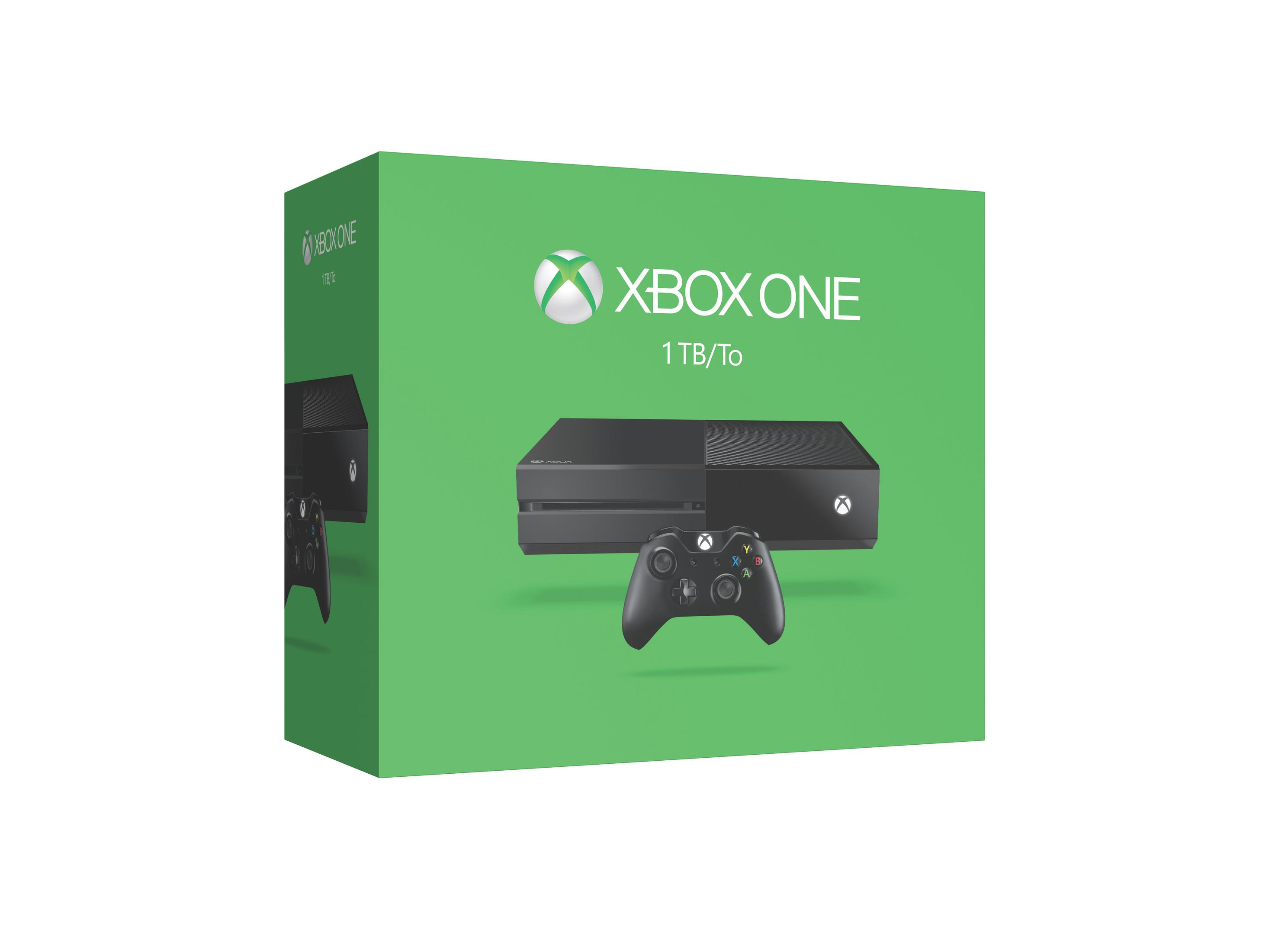 Pudełko Xbox One. Zielone pudełko ze zdjęciem konsoli, kontroler na białym tle.