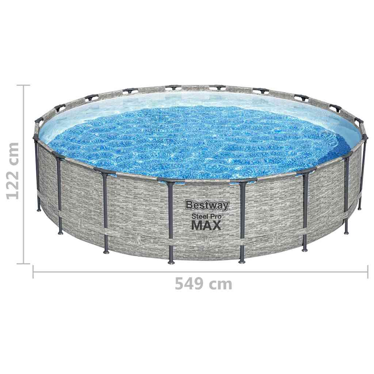 Großer kreisförmiger Aufstellpool, Diagramm.
