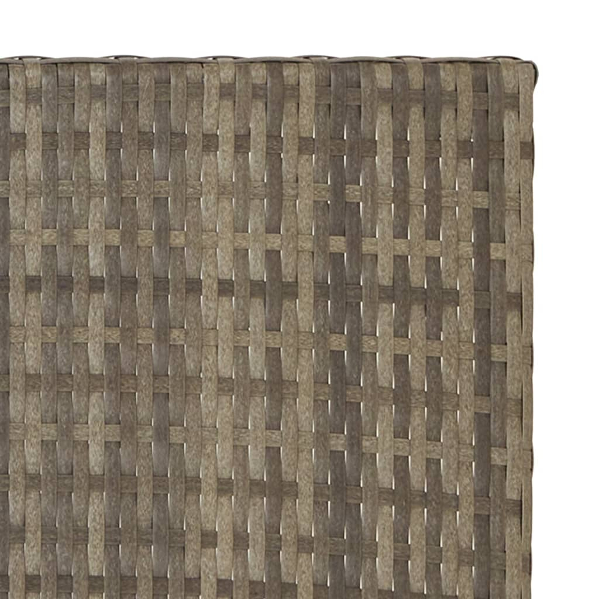 Nahaufnahme des gewebten Korbmusters. Braune und beige Farben.
