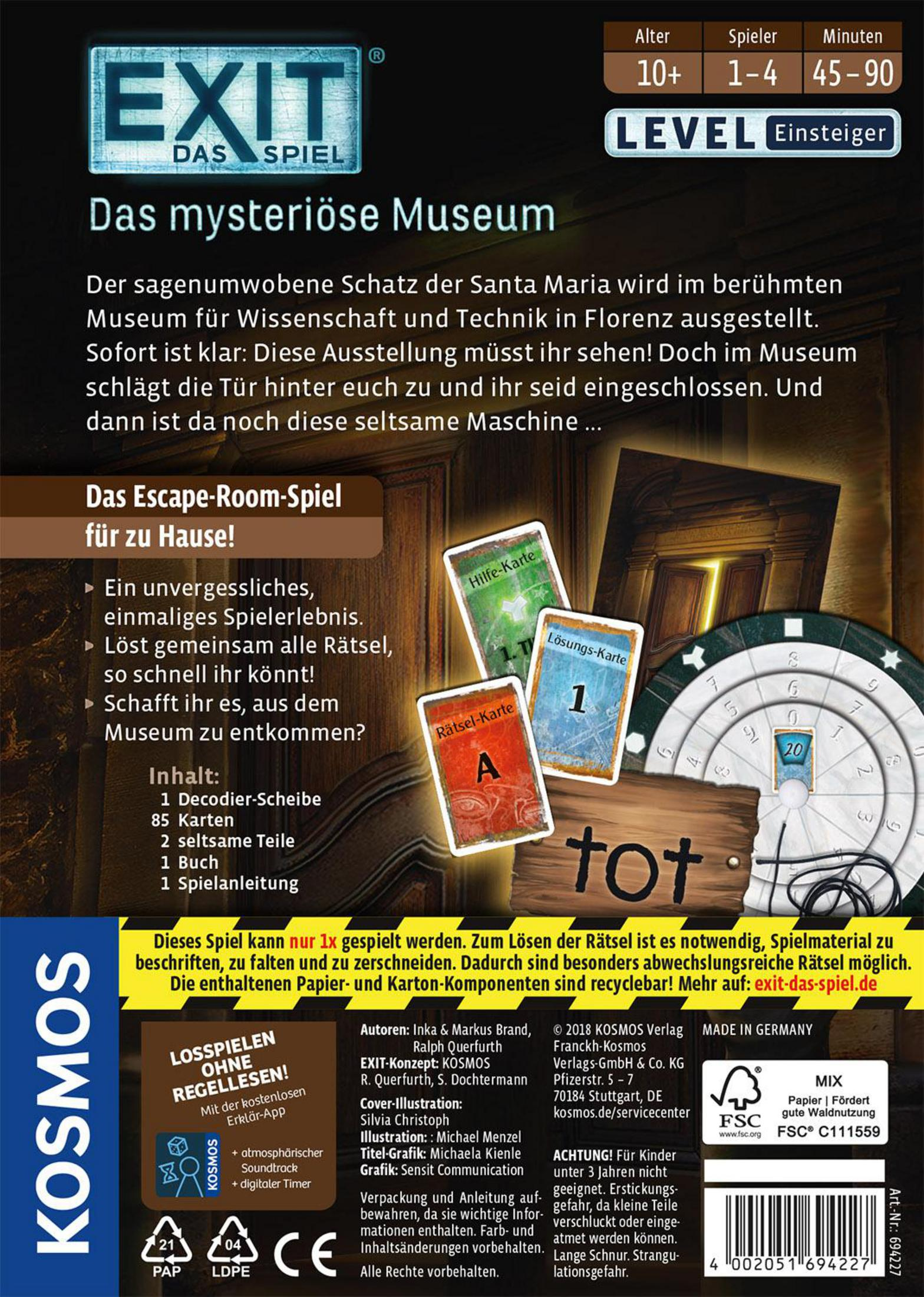 Rückseite einer Brettspielschachtel mit Text und Bildern.