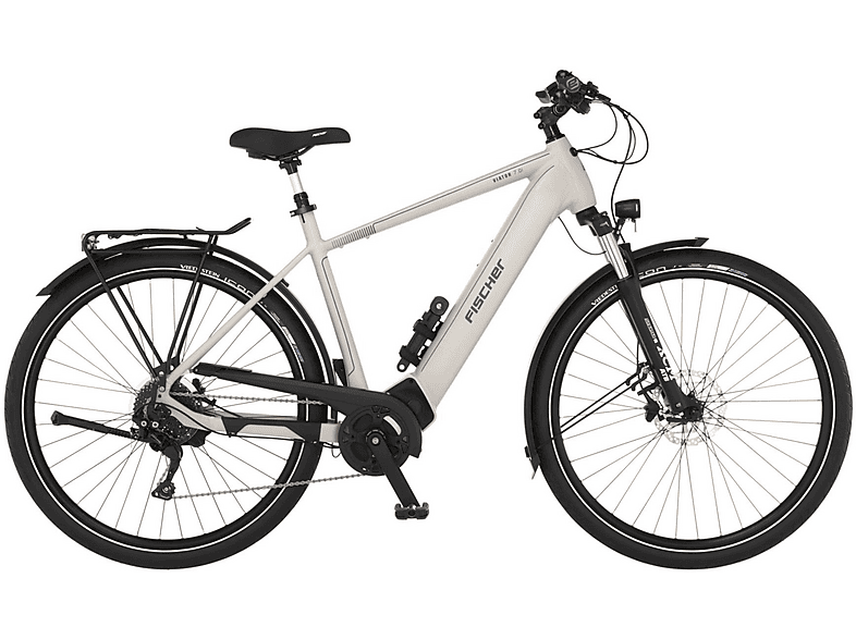 FISCHER 64370 VIATOR 7.0I Trekkingrad (Laufradgröße: 28 Zoll, Rahmenhöhe: 55 cm, Herren-Rad, 630 Wh, Zementgreige matt)