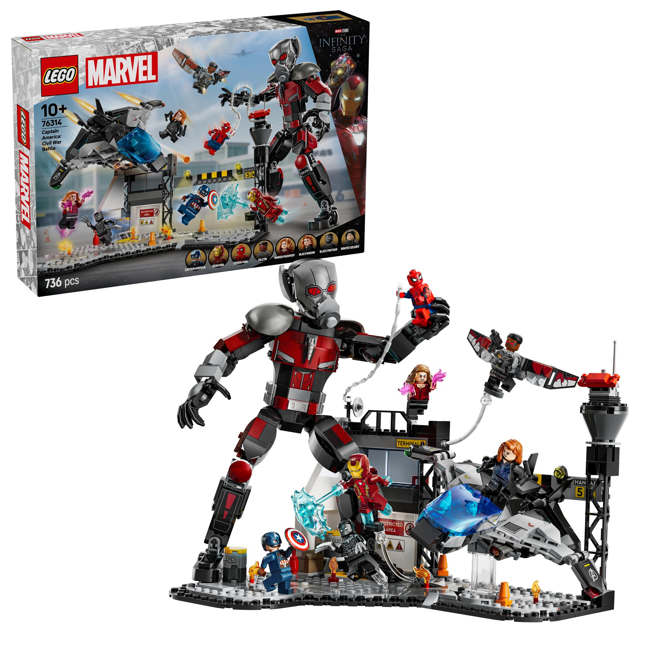Set de Lego Marvel Ant-Man con Ant-Man y otras figuras de superhéroes.