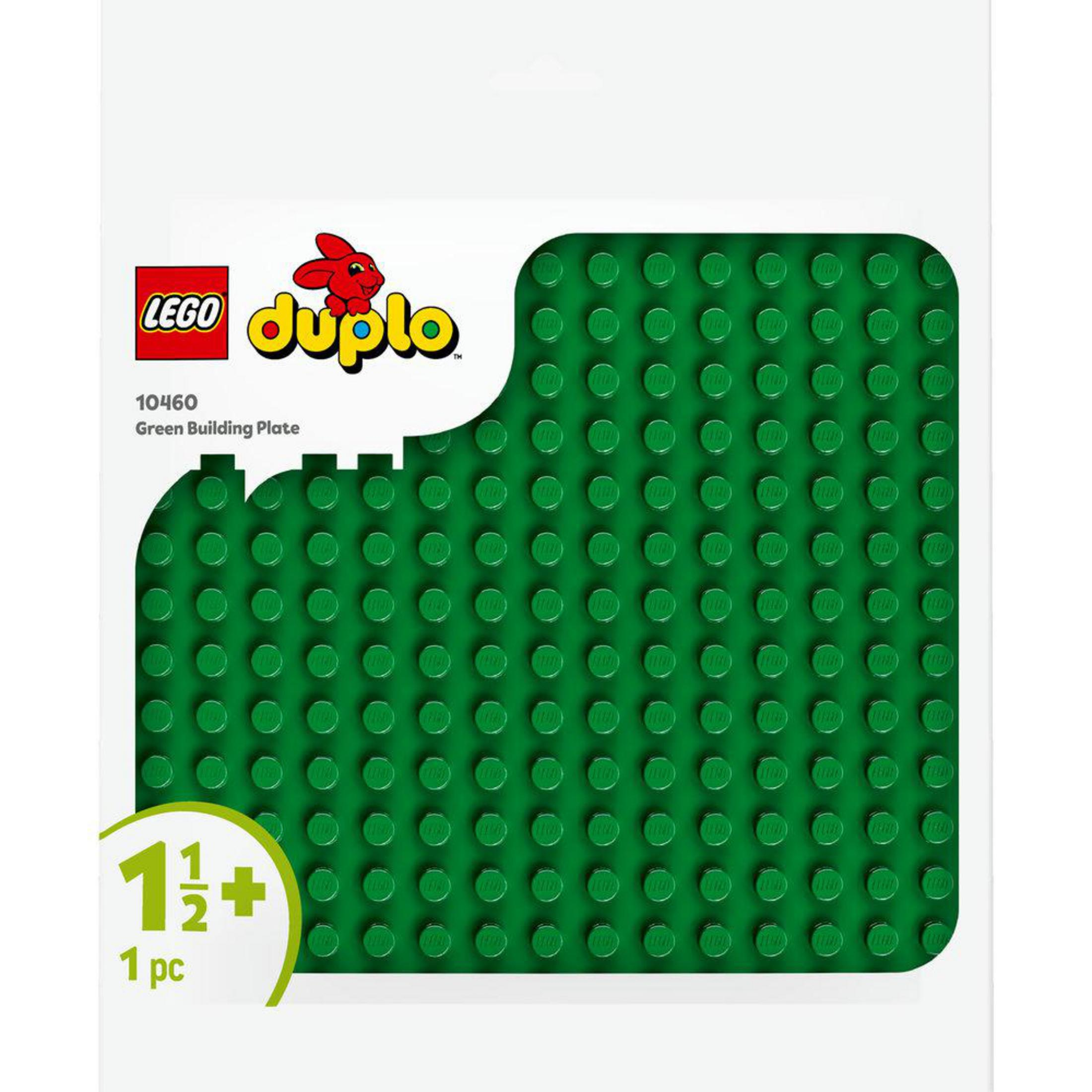 Zielona płyta konstrukcyjna Lego Duplo w opakowaniu z tekstem i przedziałem wiekowym.