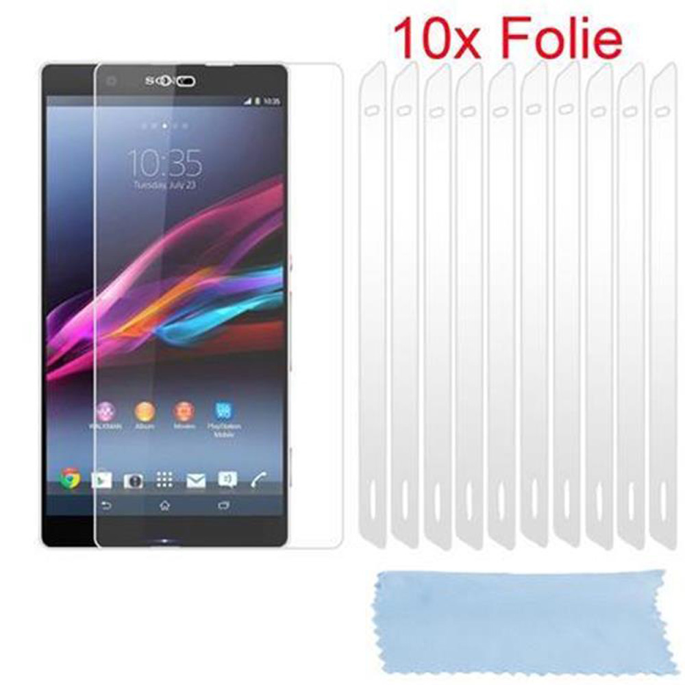 Smartphone con protezione schermo. Ha anche una confezione da 10 protezioni schermo.